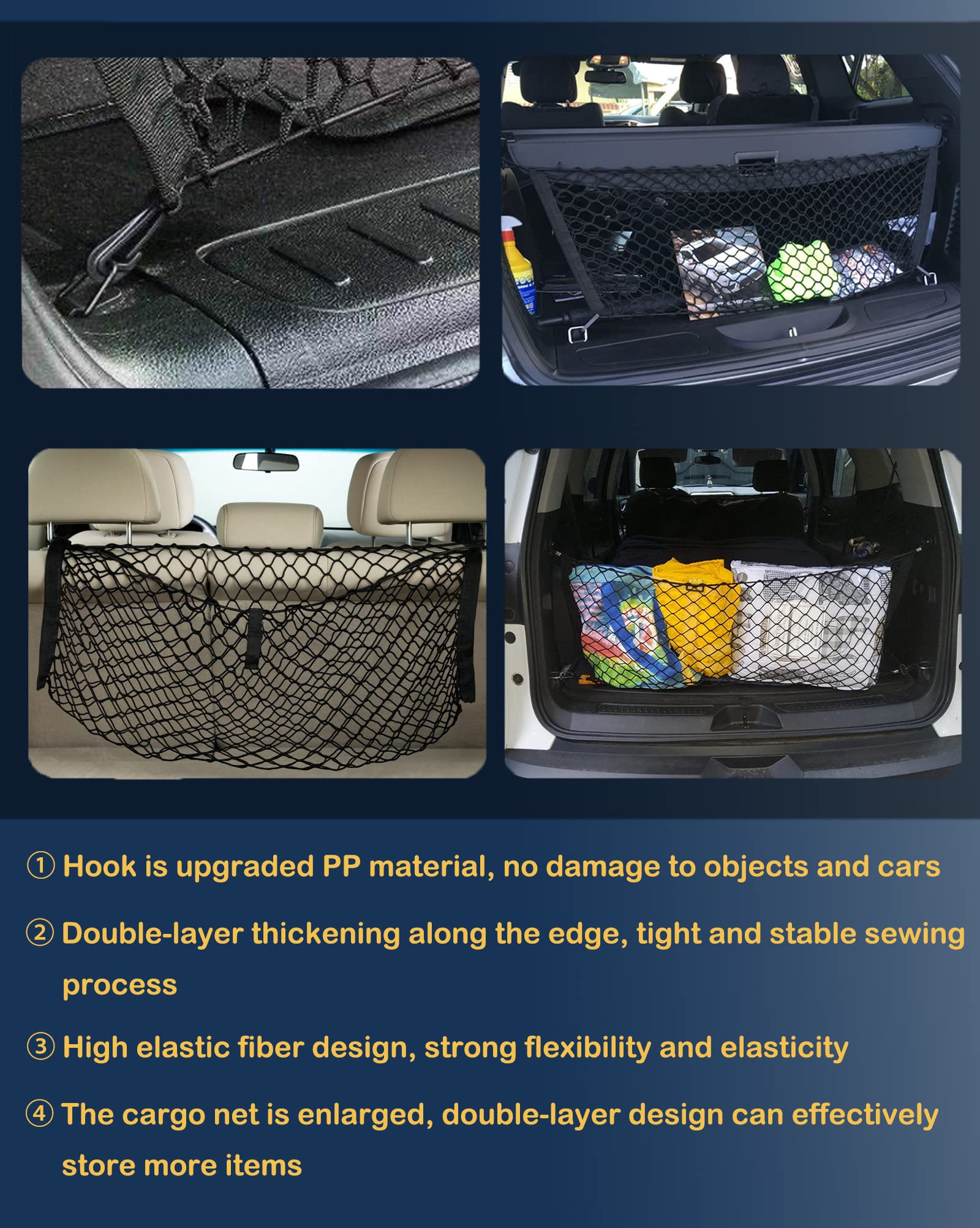 Cargo Net Upgraded Trunk Net Compatible With Gmc Yukon & Yukon Xl Denali Sle Slt At4 New 2024 2023 2022 2021 2020 2019 2018 2017