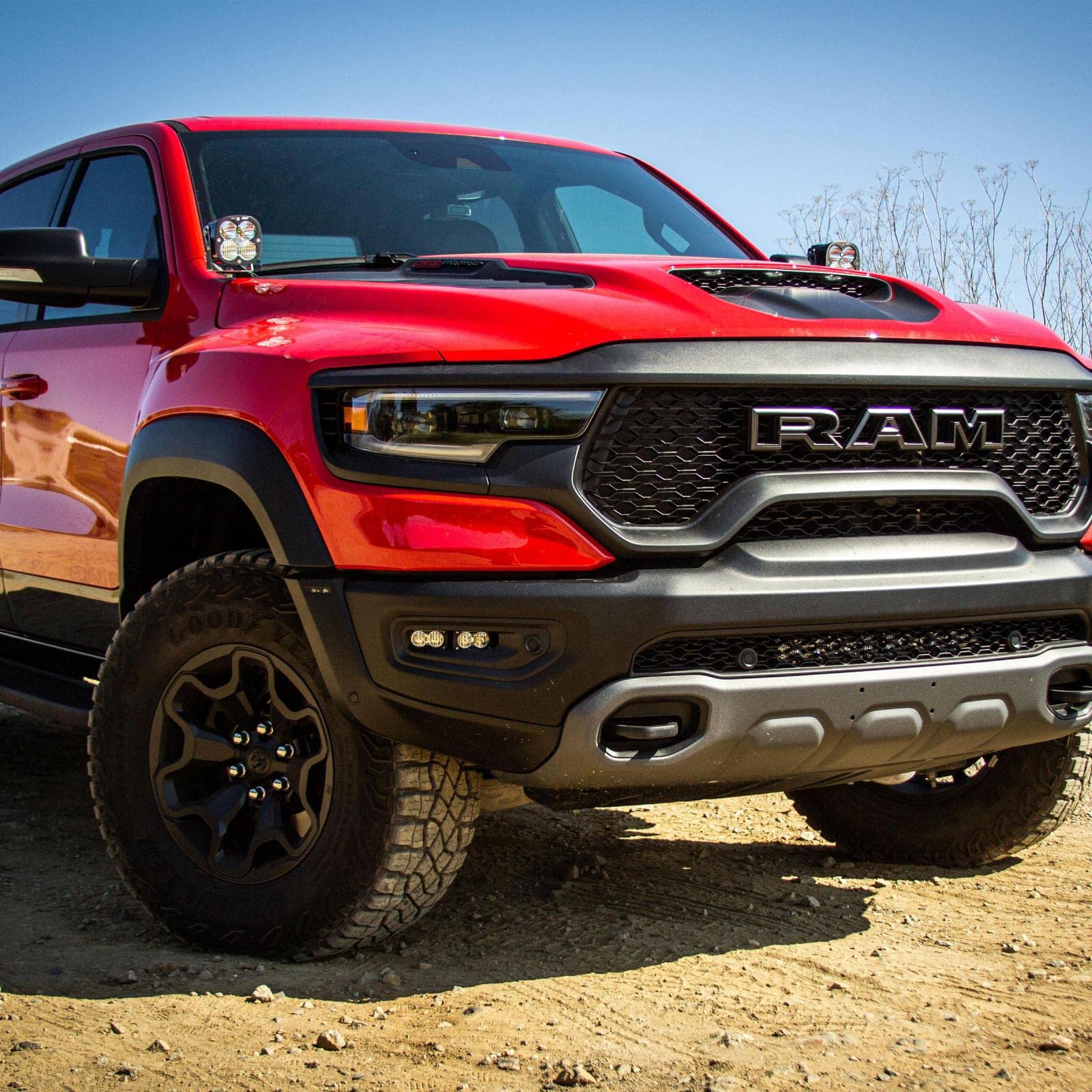 Baja Designs Xl Sport Led A-Pillar Light Kit For Dodge Ram 1500 Rebel 2019-22, 1500 Trx 2021-22 Truck (Driving/Combo; Clear)