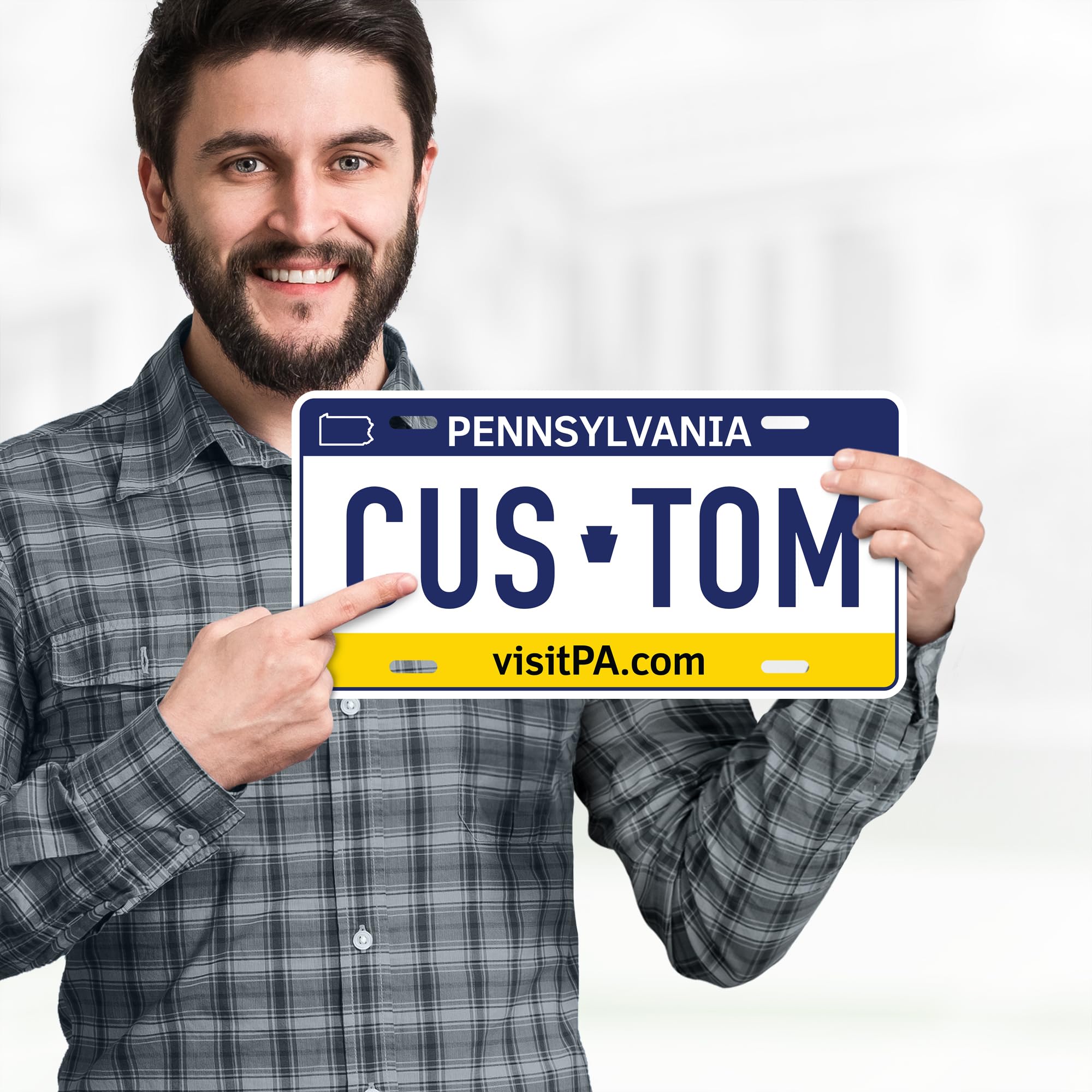 My Sign Center Custom Pennsylvania License Plate - 6x12 Inch, Rust-Free Aluminum, Personalized Car Plates