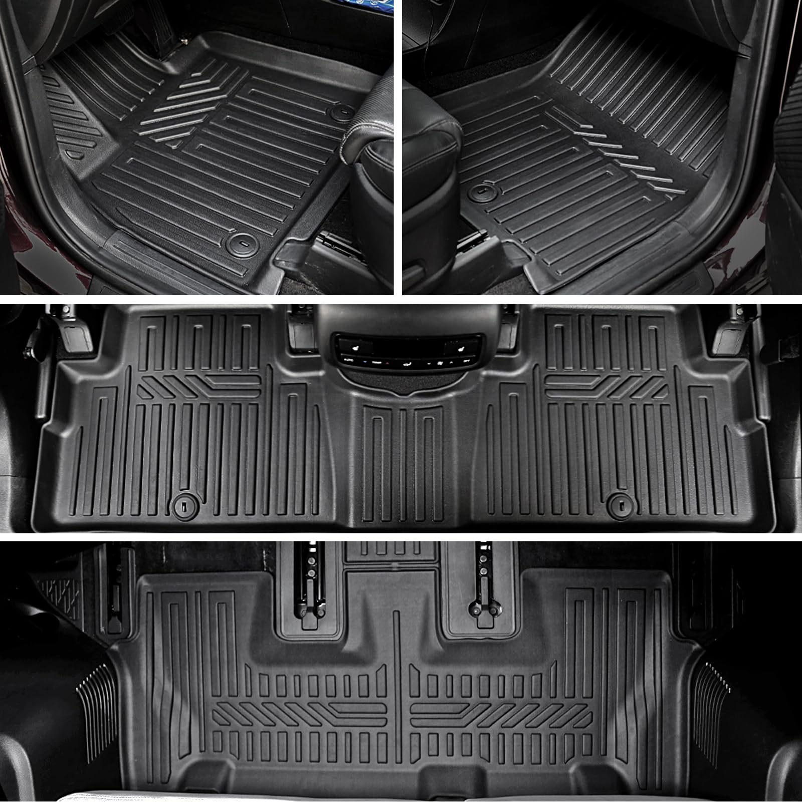 Joularise For Hyundai Palisade 2020-2025 Floor Mats Cargo Mat With Backrest Mats And Trunk Lower Mat, All Weather Tpe Cargo Line