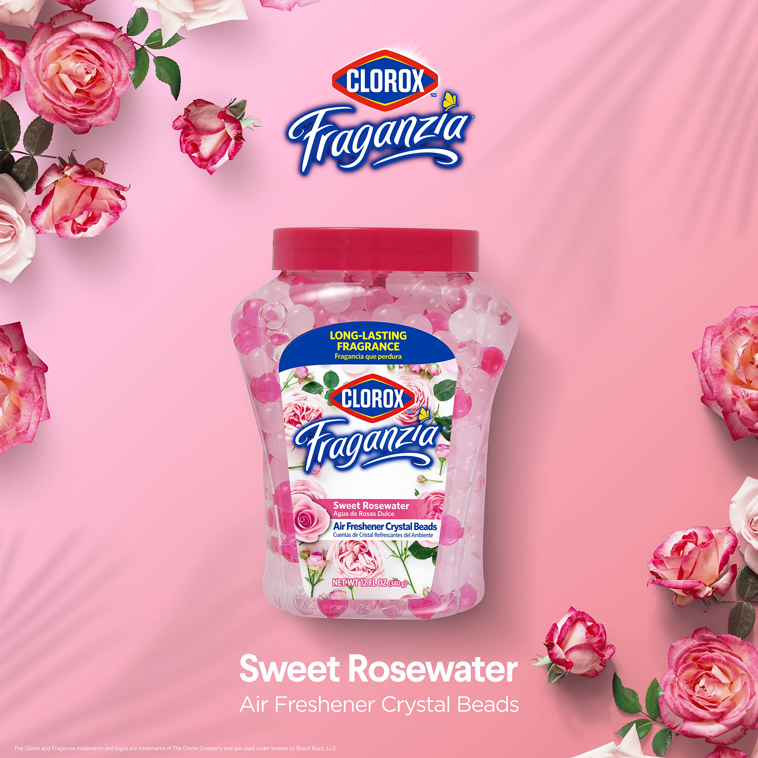 Clorox Fraganzia Air Freshener Beads - Sweet Rosewater, Lavender, Cherry Burst, 12oz Jars, Triple Pack for Home and Office Scenting