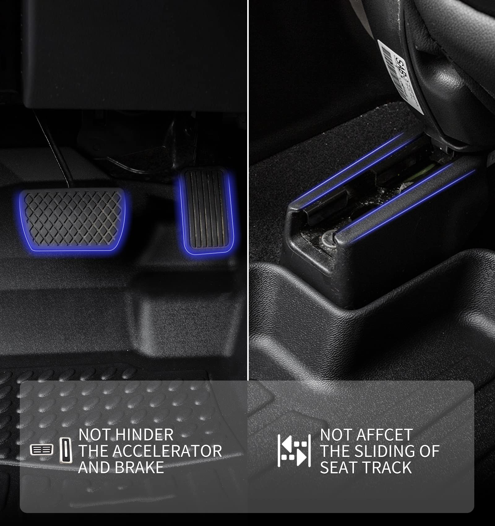 KELCSEECS Floor Mats Fits for Honda Civic 2025 2024 2023 2022 Sedan Hatchback Si Sedan (Include 2nd Row with USB Port) Floor Lin