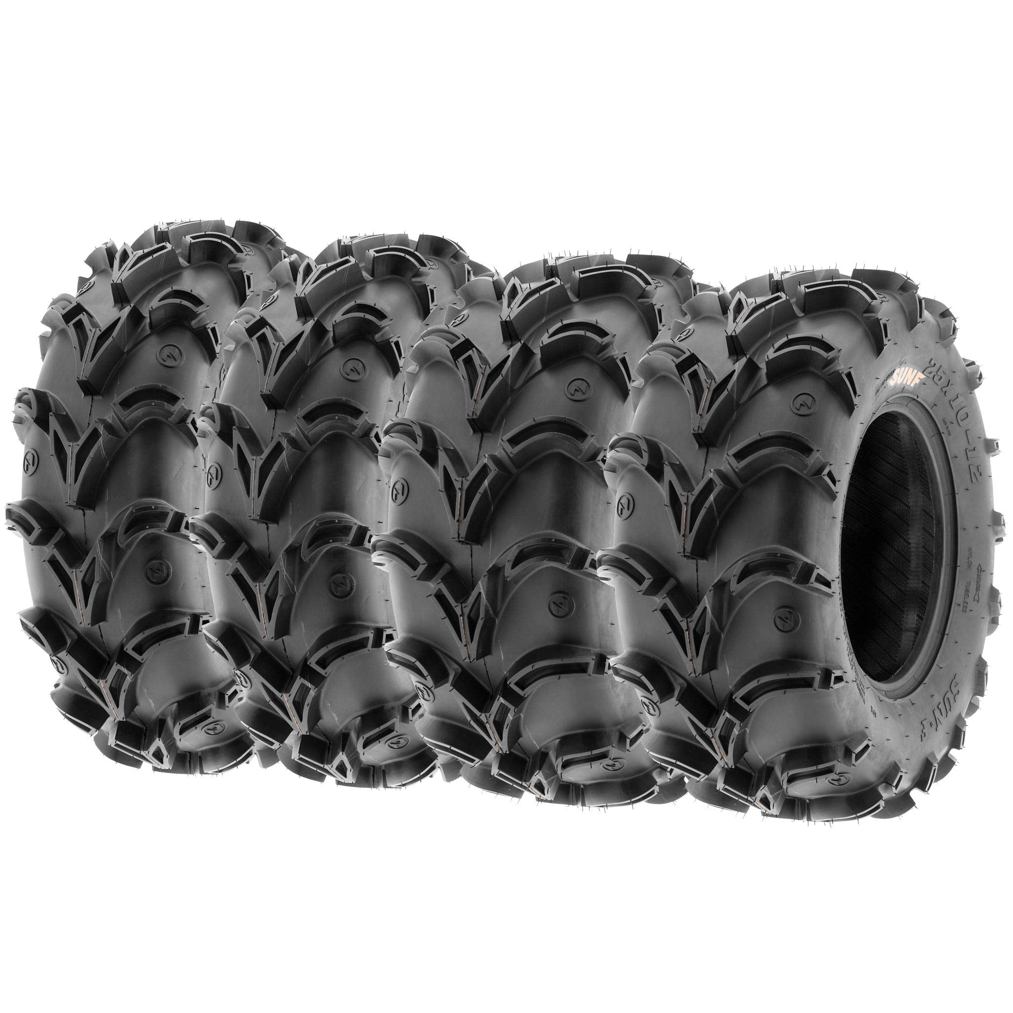 Set of 4 SunF A050 27x9-14 Front & 27x11-14 Rear Deep Mud + Trail ATV UTV Off-Road Tires, 6PR, Tubeless