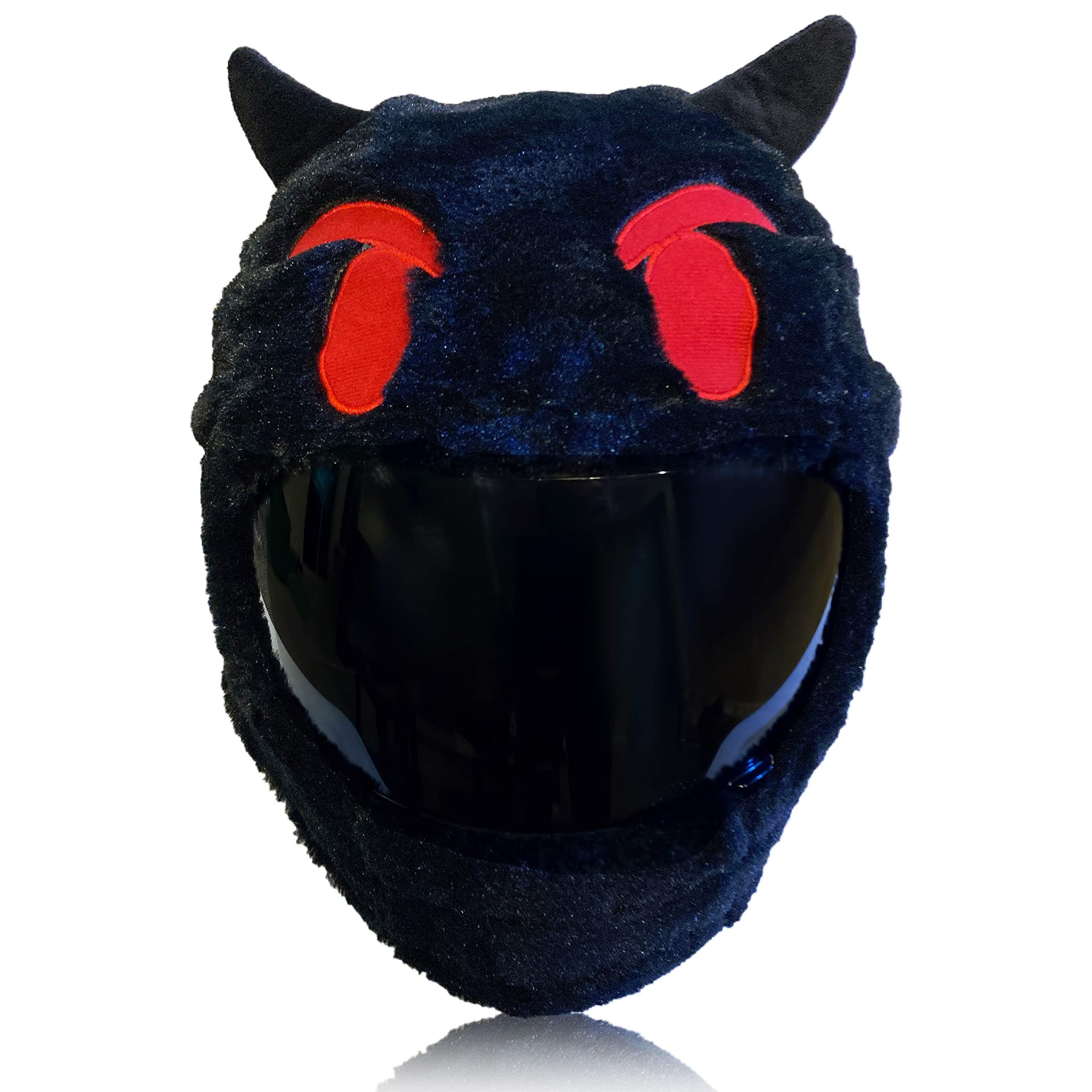Devil Emoticon Motorcycle Helmet Cover Sleeve, Funny Cool Cartoon Full Face For Adults By Carbon Moto Gear D.I.L.L.I.G.A.F. Line