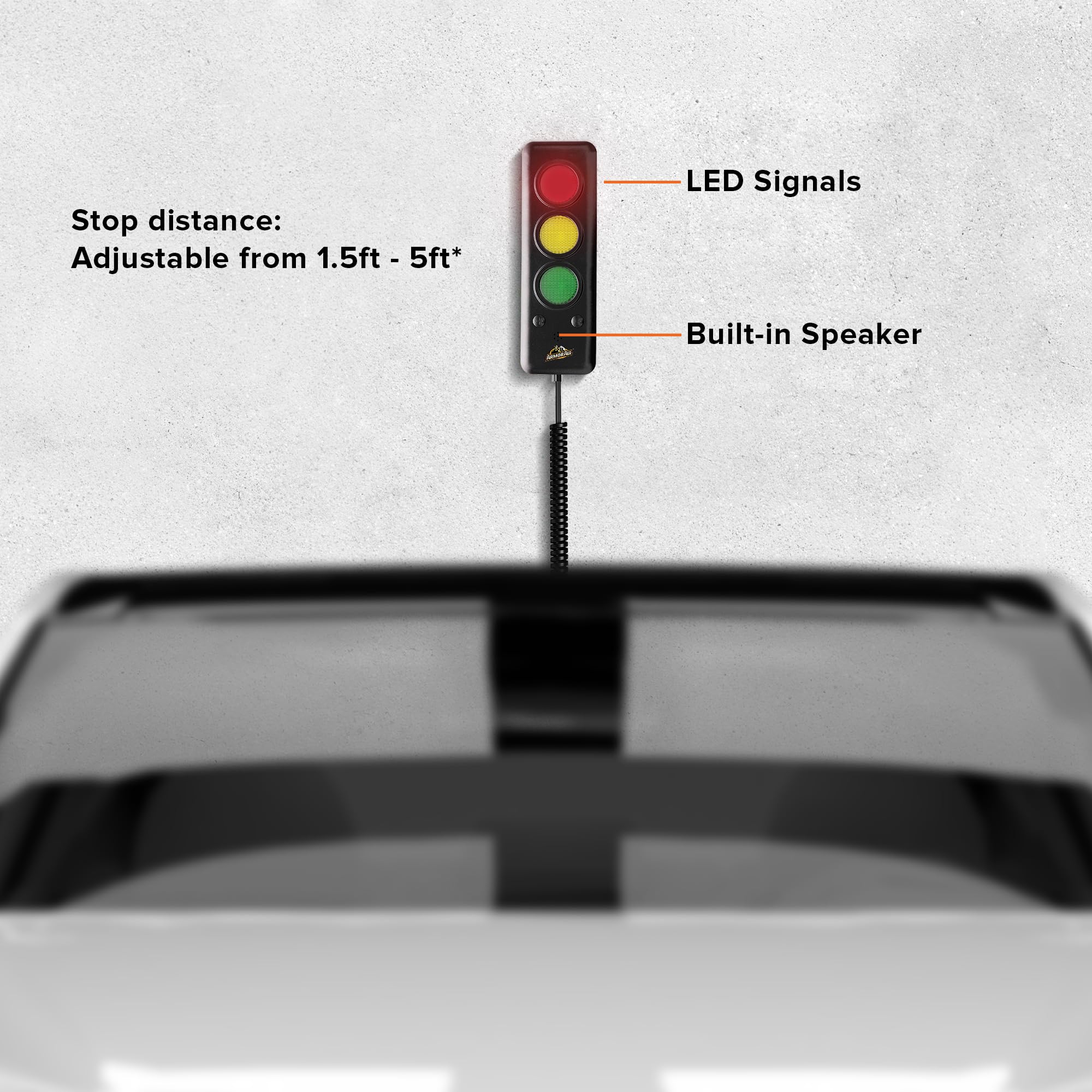 Armor All Advanced Garage Parking Aid with LED Light, Garage Parking Sensor with Color Changing Distance Indicator, Parking Sens