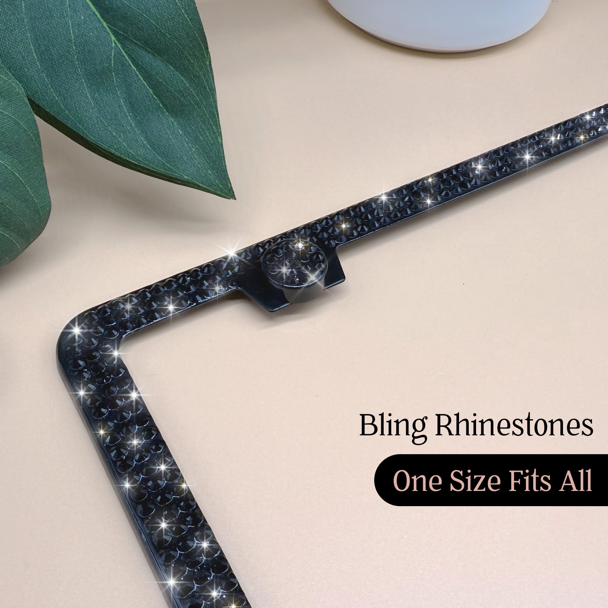 Black Bling License Plate Frames For Women | 2 Pack | Sparkly Rhinestone Black License Plate Frame | Bling Licence Plate Frame H