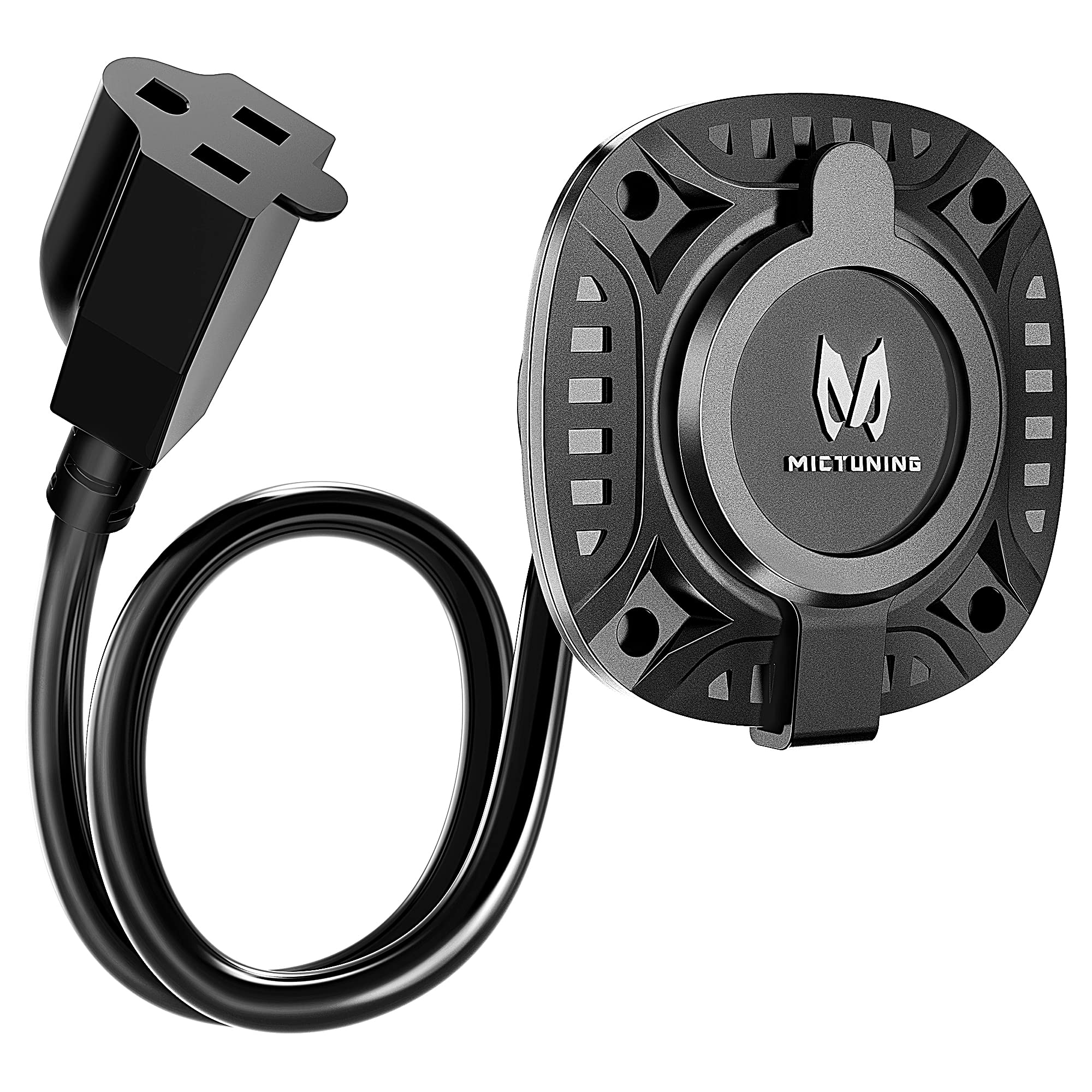 Mictuning 13Amp 125V Ac Port Plug With 16' Integrated Heavy Duty Extension Cord And Water-Resistant Cap - Black