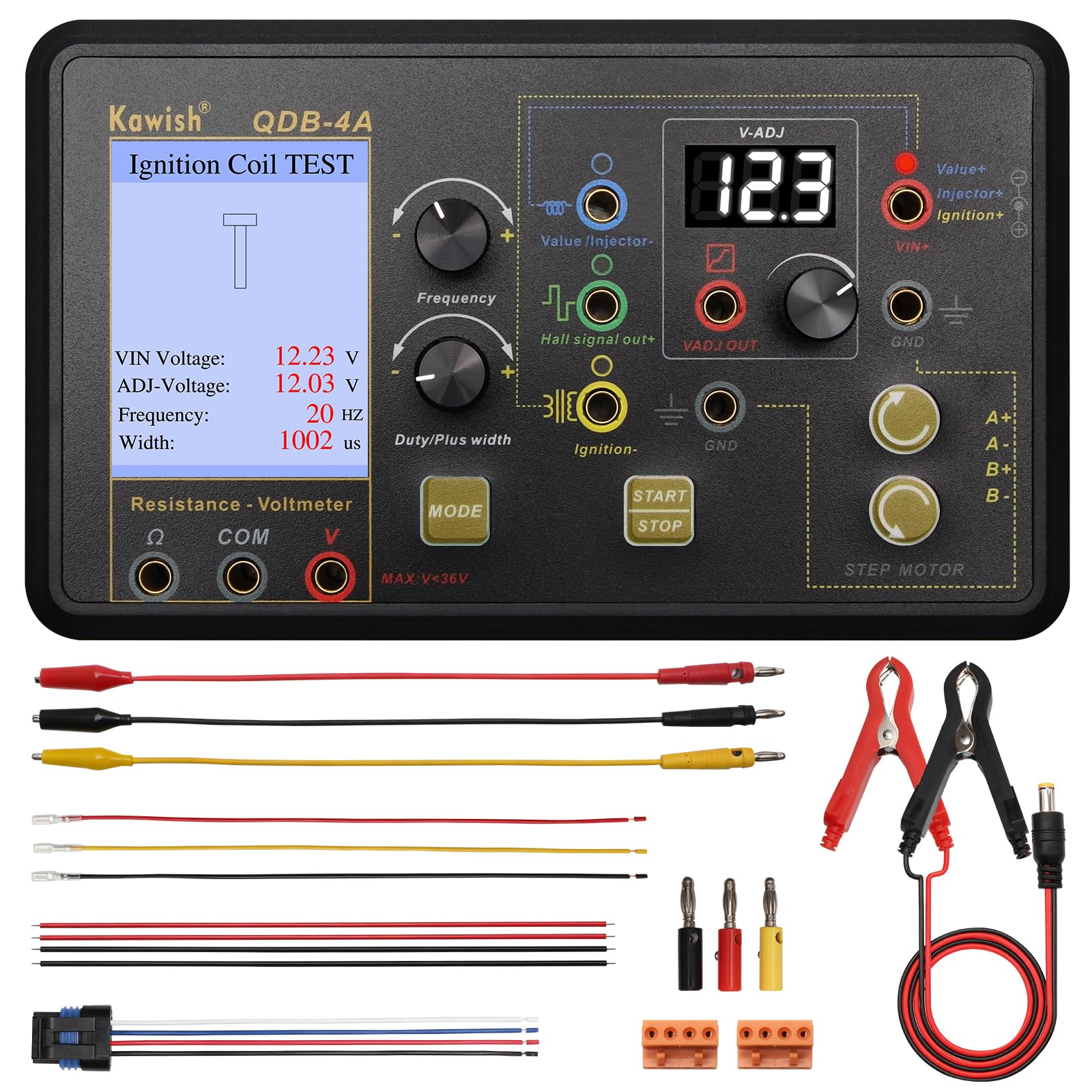 Automotive Ignition Coil Tester, Actuator Testers with Large LCD, All-in-One Spark Plug Tester, Coil Pack & Solenoid Testers, In