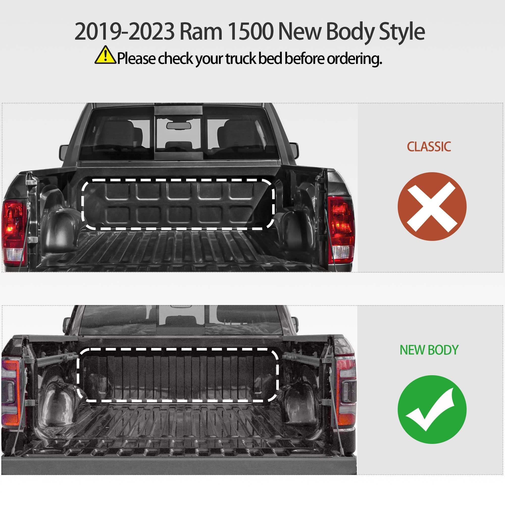 Oedro Soft Roll Up Truck Bed Tonneau Cover Compatible With 2019 2020 2021 2022 2023 2024 Dodge Ram 1500 New Body Style 5.6 Ft Be