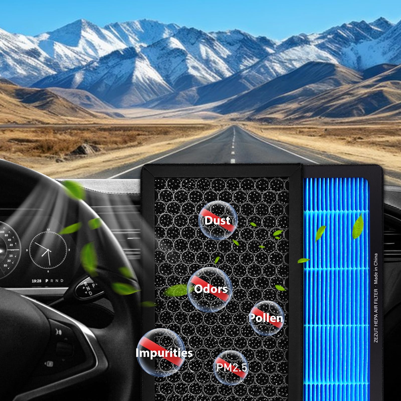 ZEZUT HEPA cabin air filter With Activated Carbon, fit Ford Expedition, F-150, F-250, F-350, F-450, F-550 Super Duty; Lincoln Na