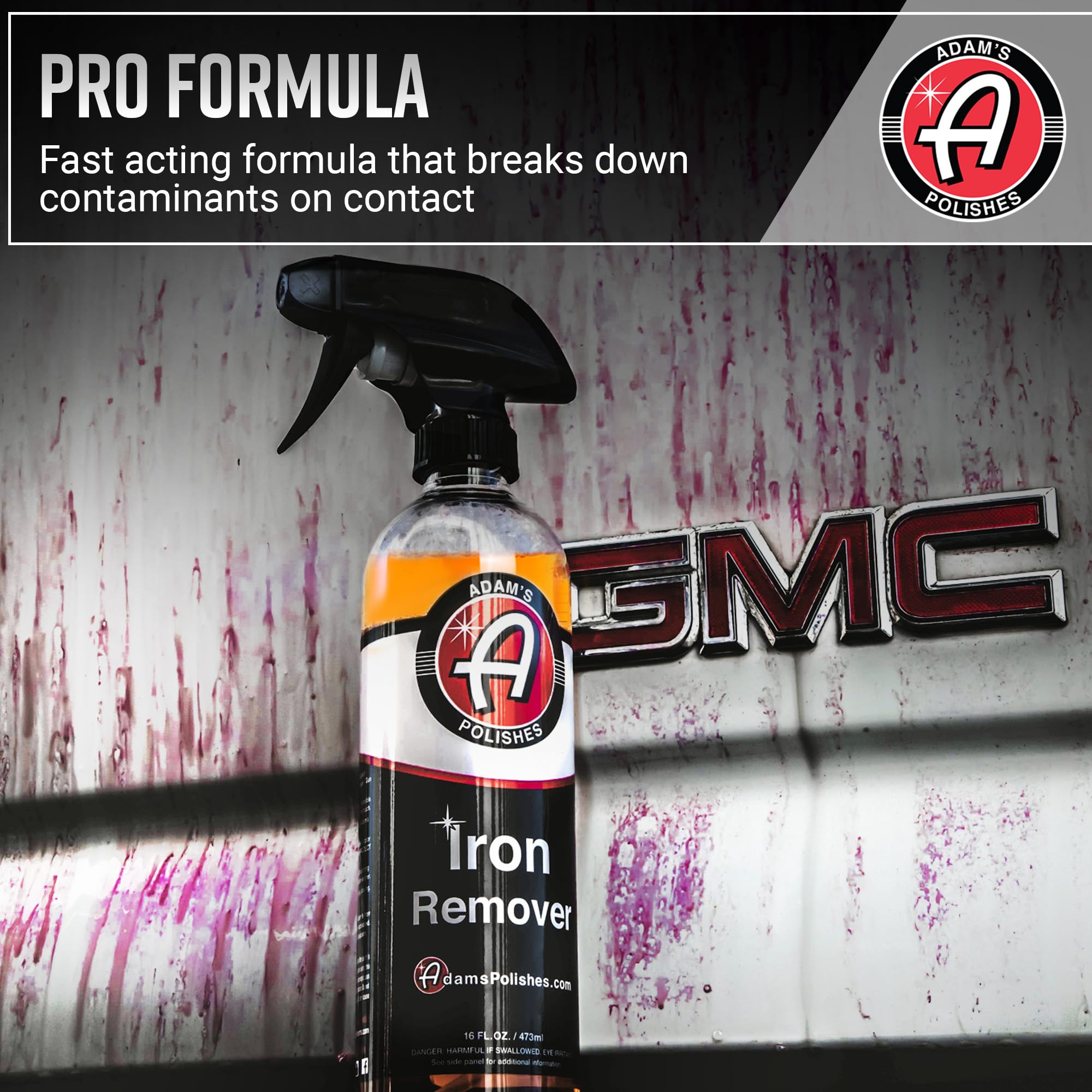 Adam's Iron Remover (16oz, 2 Pack) - Fallout & Iron Remover Spray for Car Detailing Removes Iron Particles in Auto Paint, Wheels