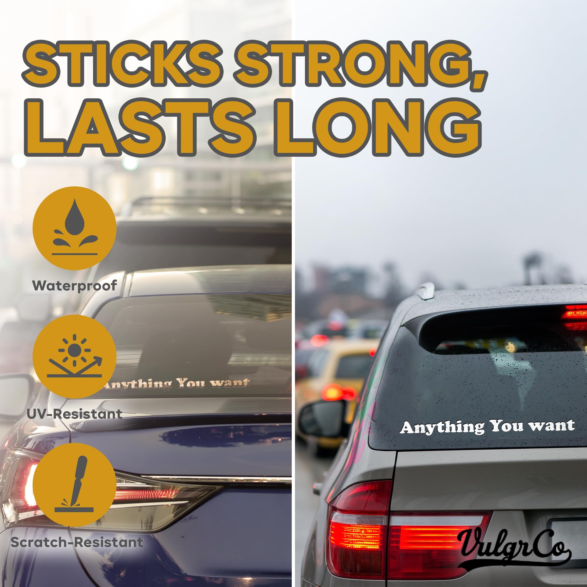Vulgrco Custom Windshield Decal - Design Your Own Windshield Banner Or Custom Window Decals For Cars, Trucks, Suvs - Durable Vin