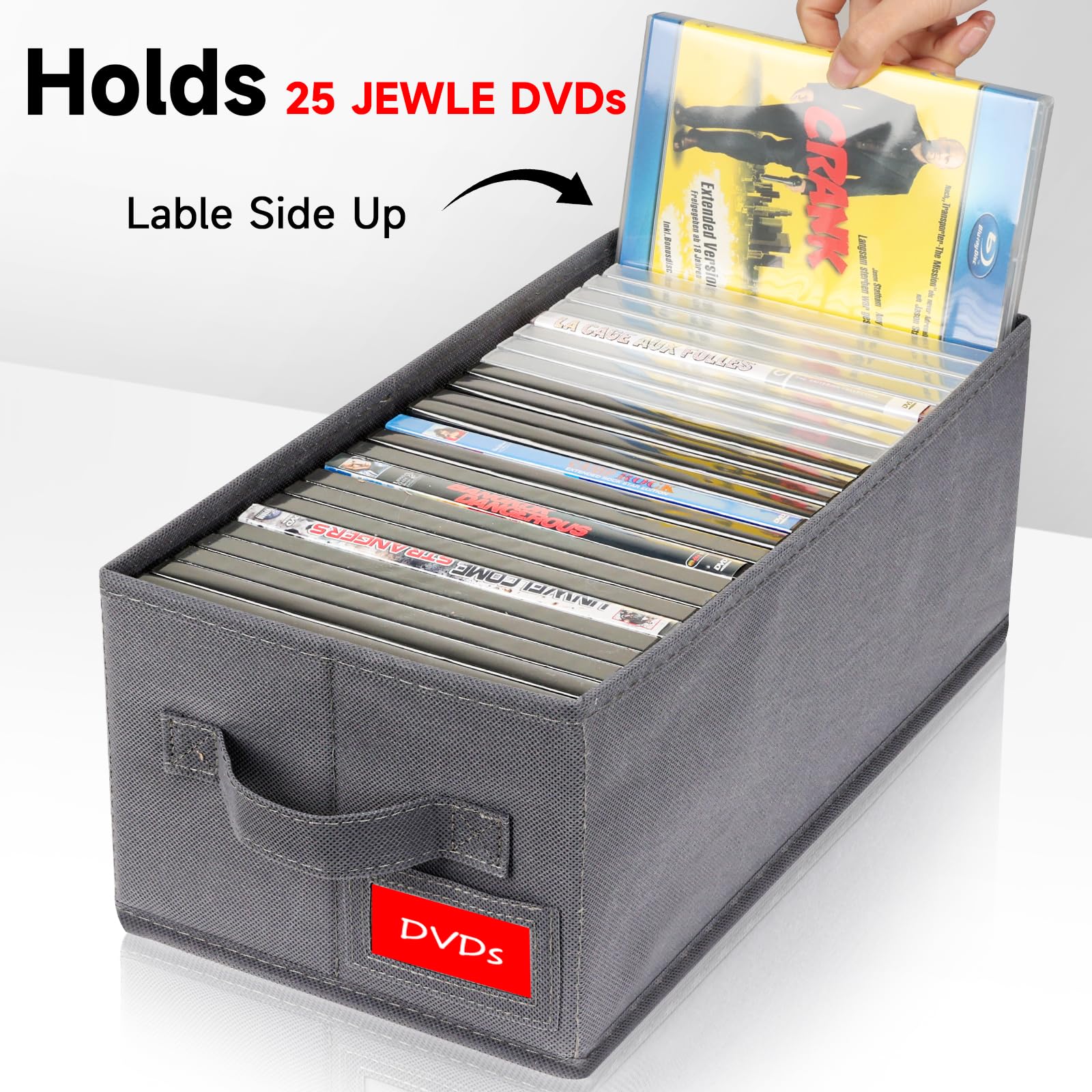 Nuswor Upgrades Dvd Storage Box - Perfect Dvd Case Storage Solution, Stackable Dvd Organizer With Lid, 3Pack Dvd Holder 15.75 X