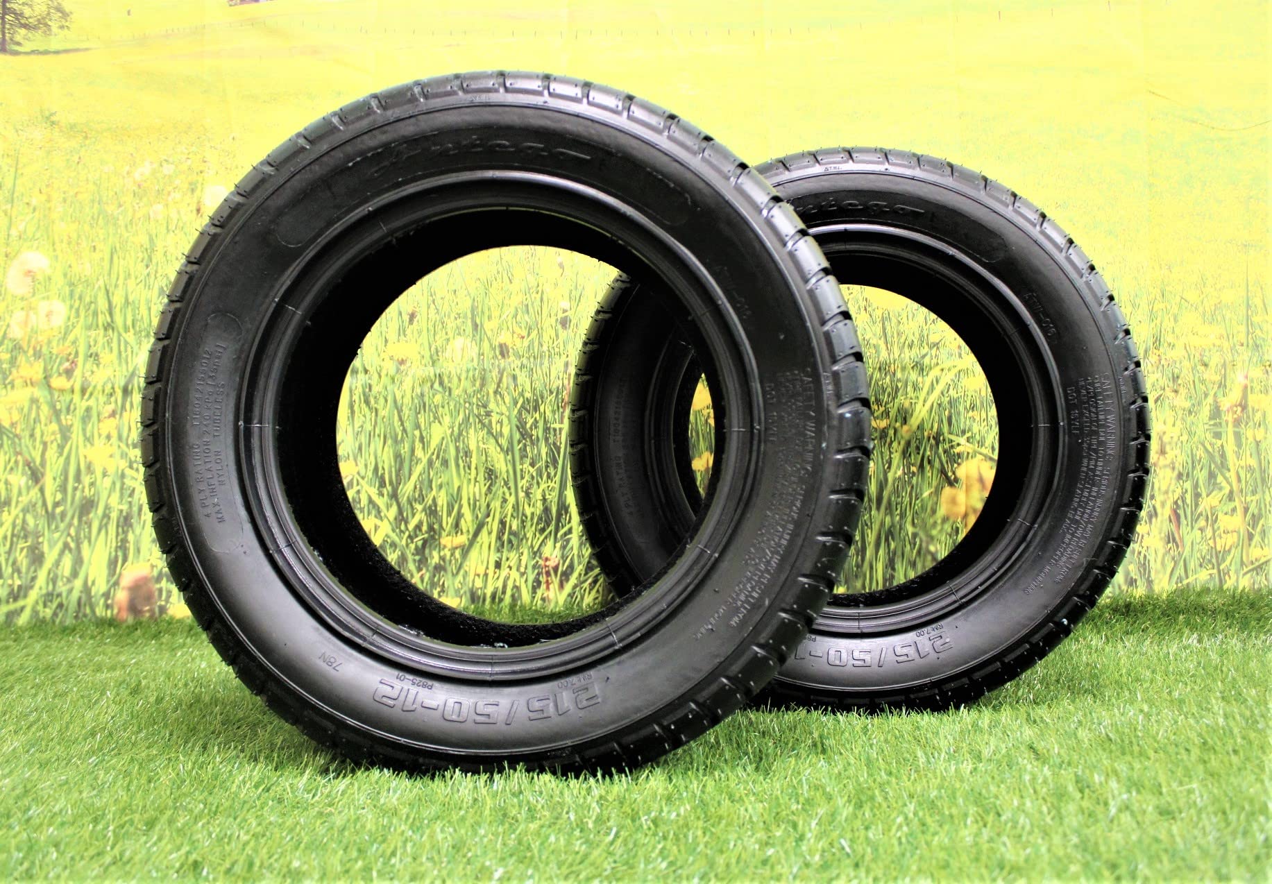 Antego Tire & Wheel Golf Cart Tires - 215/50-12, 4 Ply, Rubber, Set of 2