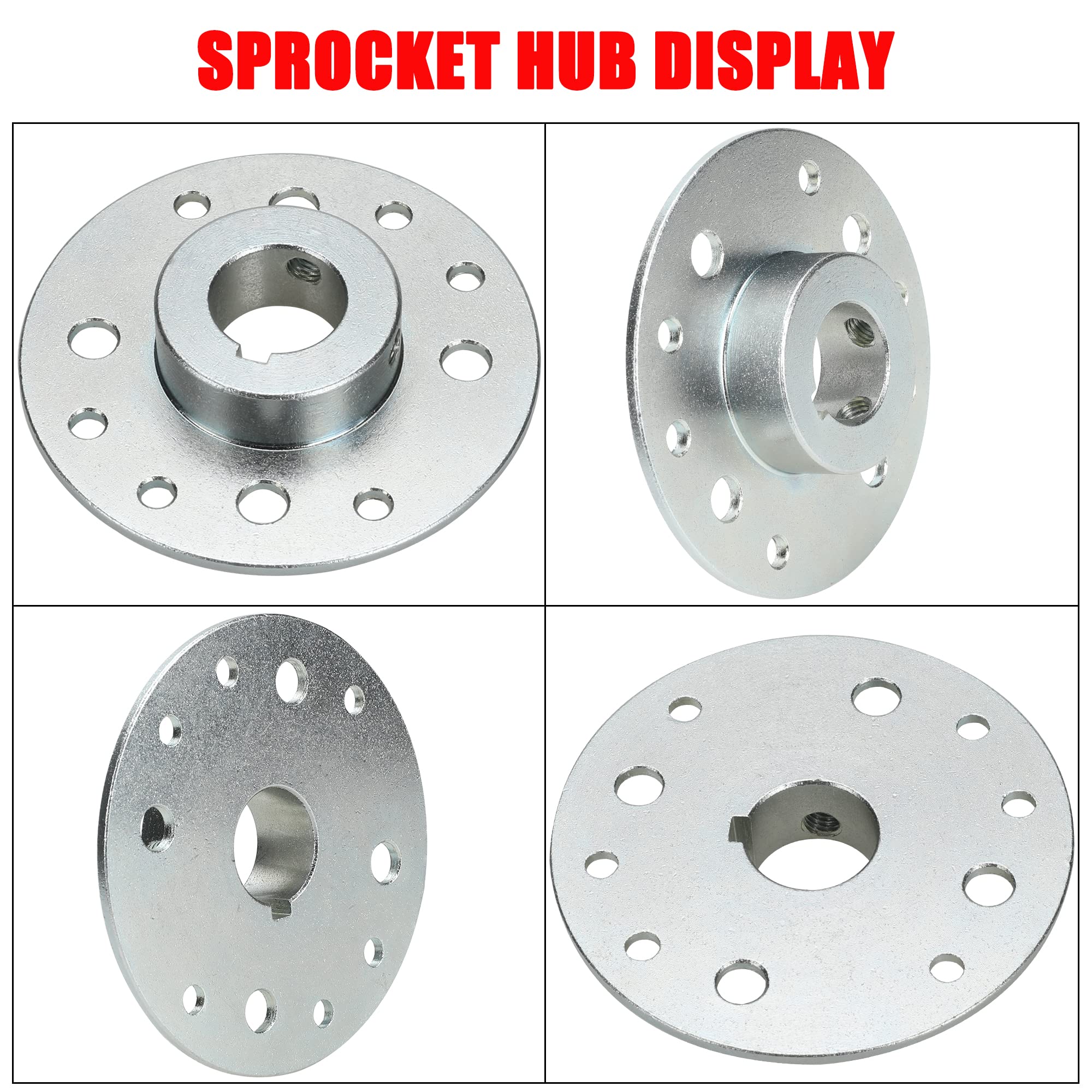 GREHUA Rear 4'' Drum Brake Band Pin Brake Cable Steel Sprocket Brake Hub Adapter 1'' Bore 1/4'' Keyway for Manco Azusa Predator