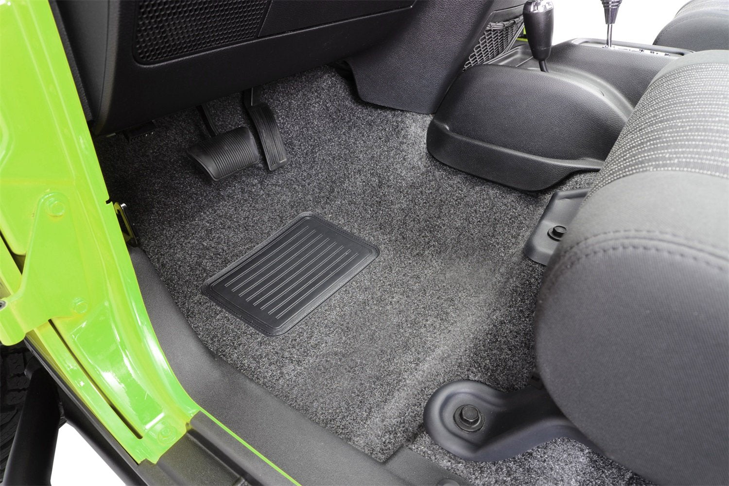 Bedrug Jeep Liners - 2007-2018 Wrangler JK UNLTD 4 Door, Grey Carpet, 4 pc, Model BRJK07F4, Includes Heat Shields