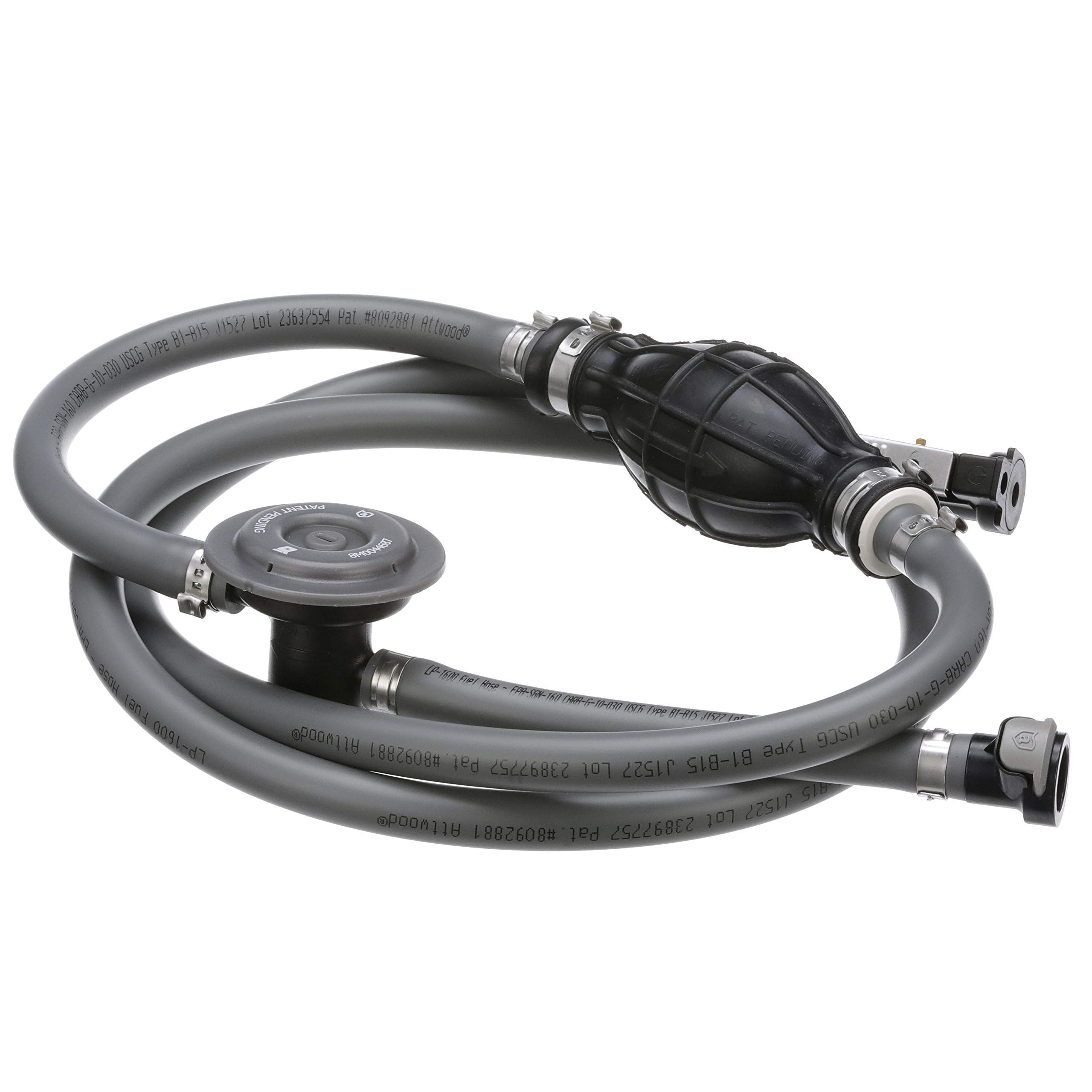 Attwood 93806Musd7 Mercury Fuel Line Kit, 6 Feet Long, 3/8-Inch Diameter, Multi-Layer Low-Permeation Primer Bulb