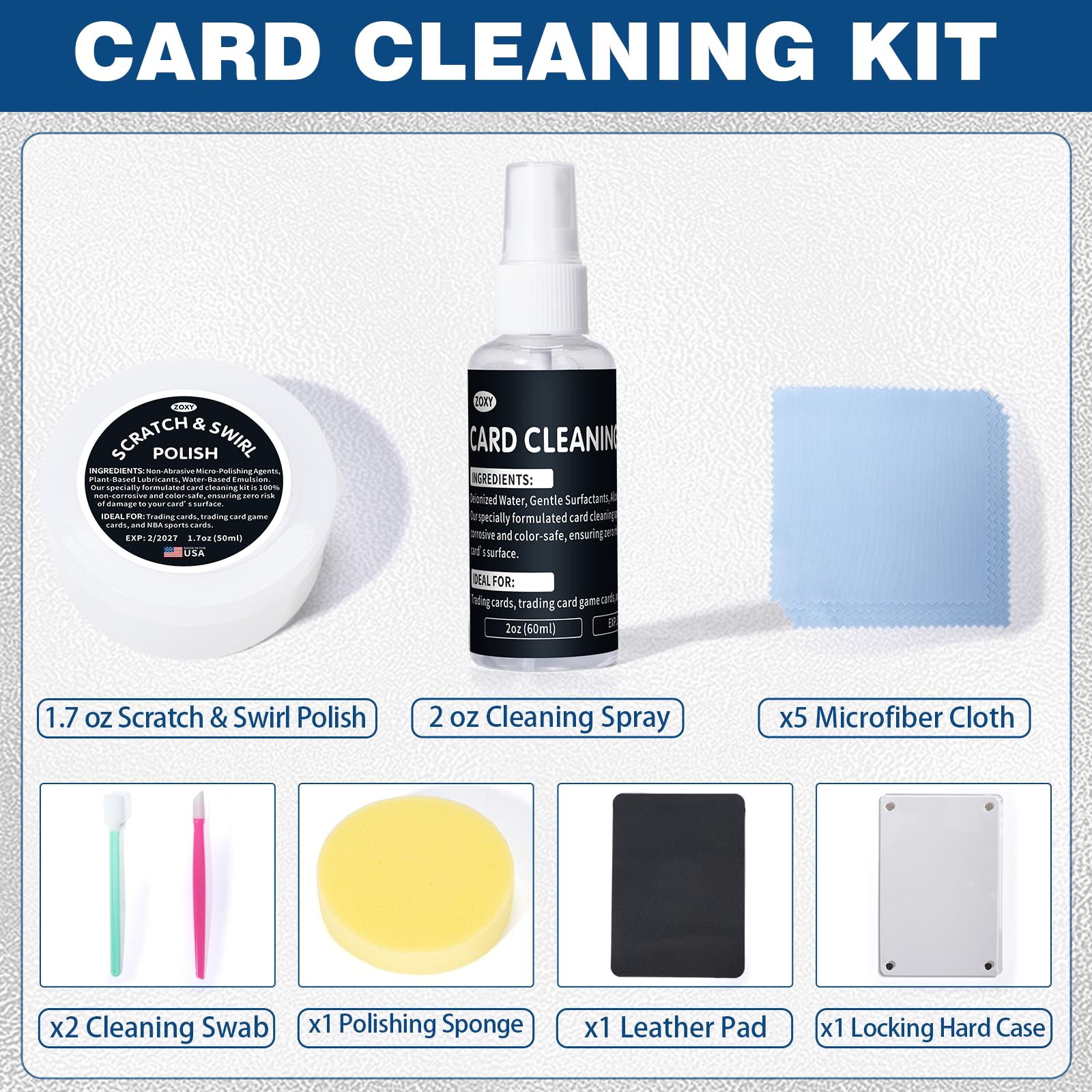 Lunza Trading Card Cleaning Kit - Non-Abrasive Scratch Repair & Surface Care - Model TCC01