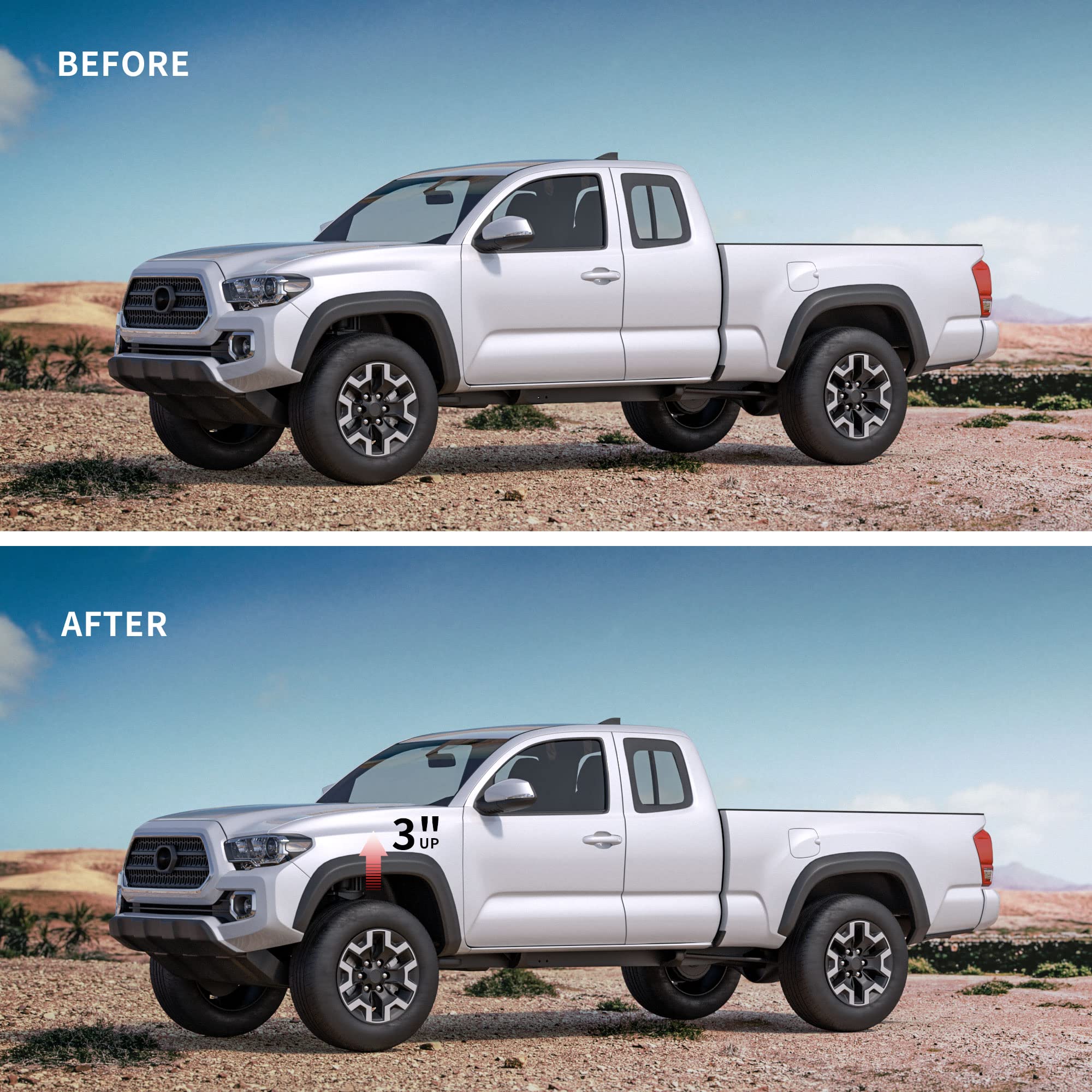 3 Inch Leveling Lift Kit Compatible With 2005-2023 Tacoma 2003-2023 4Runner, Leveling Lift Kit Fit For 2005-2023 Tacoma/2003-202