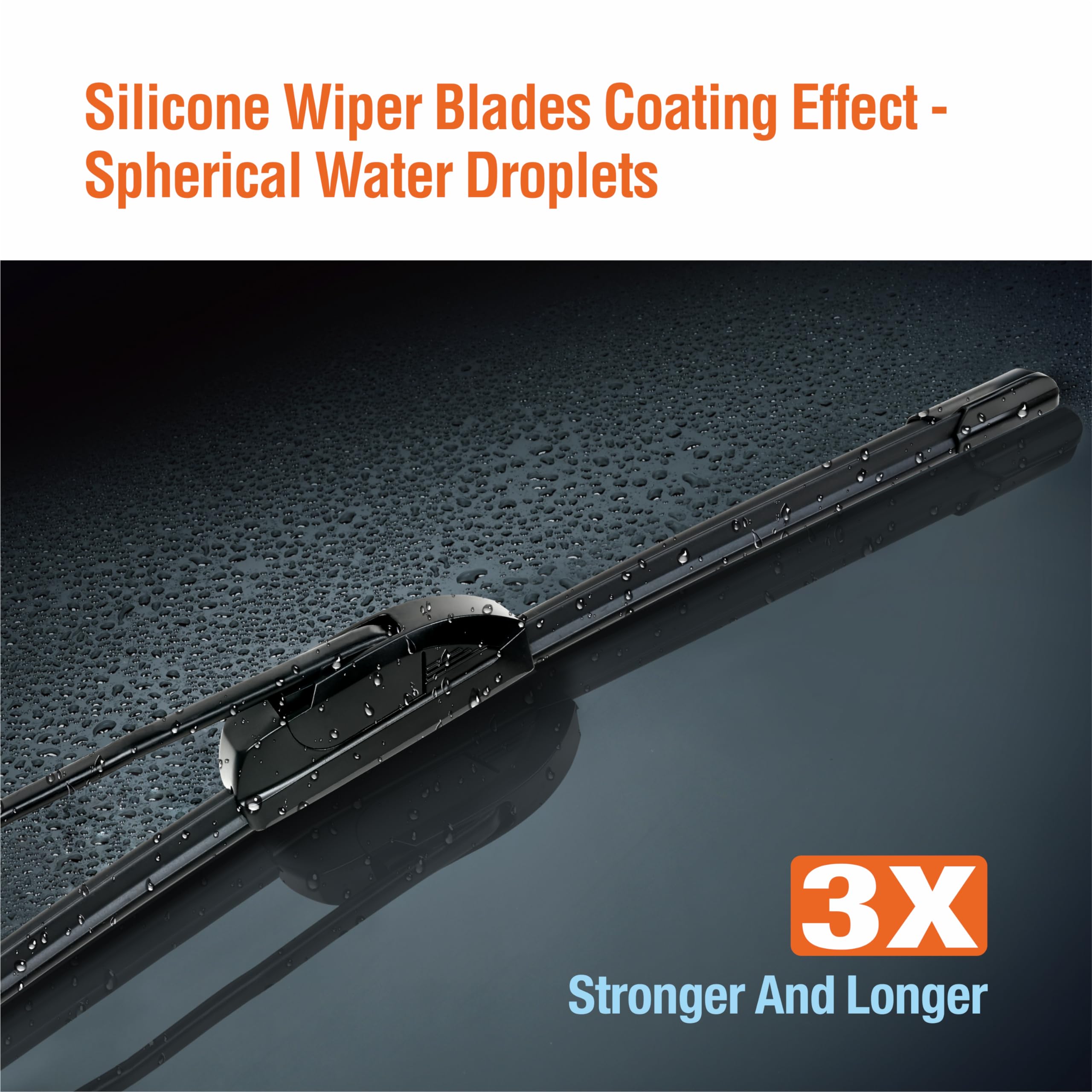 Wowiper Silicone Windshield Wiper Blades With Rear Wiper Blade For Jeep Grand Cherokee 1999-2004/Jeep Patriot 2007-2016, All-Sea