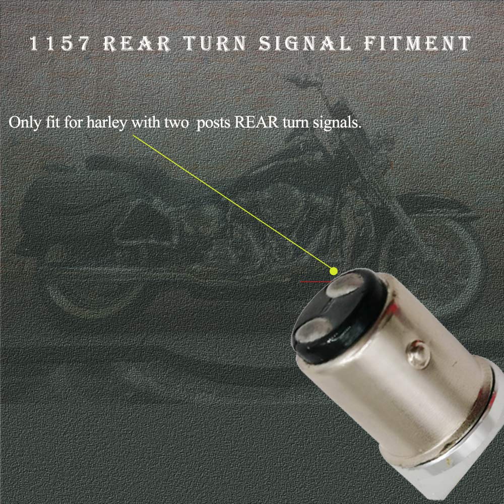 Motoparacc 1157 Rear Led Turn Signal Lights, 2 Inch Bullet Red Brake Tail Light With Smoked Lens Cover Fits Harley Sporster 1200