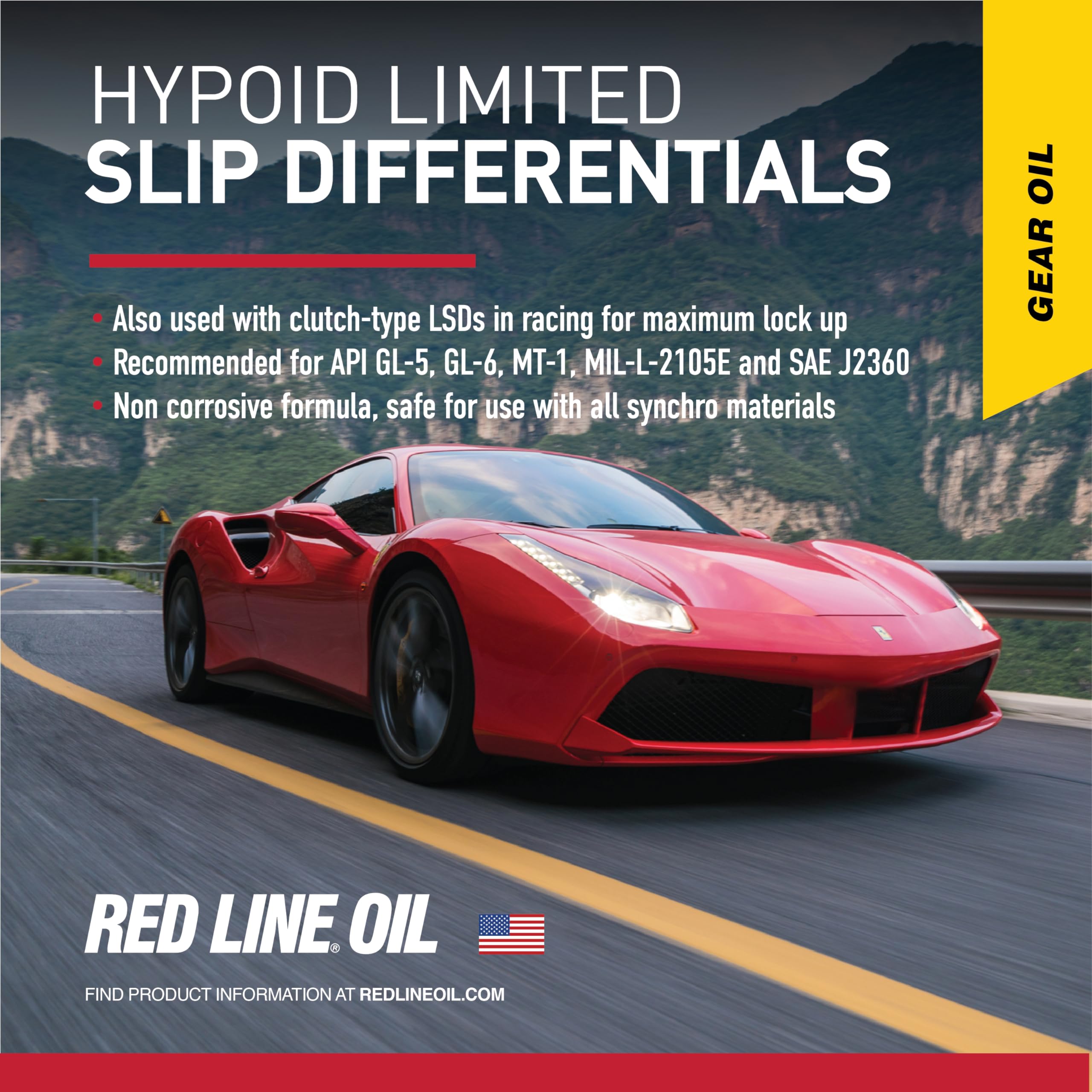 Red Line 58304 Synthetic Gear Oil 75W90 - 1 Quart, Non-Limited Slip, 1 Pack