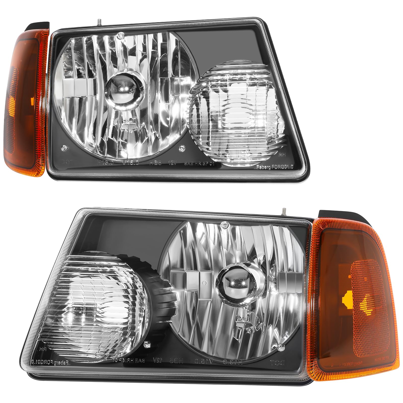 LBRST Headlight Assembly Fit 2001-2011 for Ranger Driver & Passenger Side Headlight 6L5Z13008BA