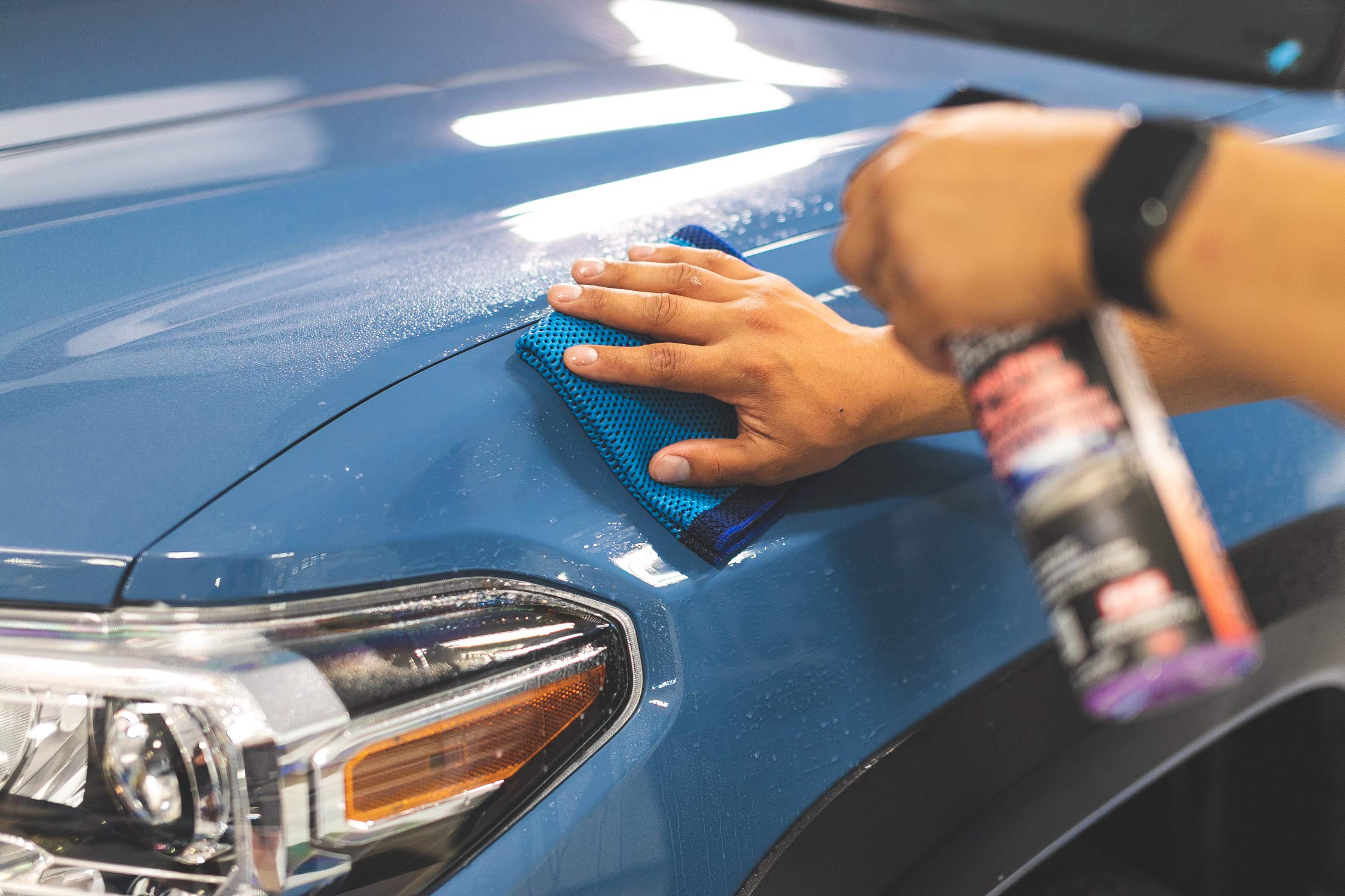 The Rag Company Ultra Clay Towel - Microfiber, 12"x12", Blue - Quick Clay Bar Results, Enhances Gloss & Wax Bond