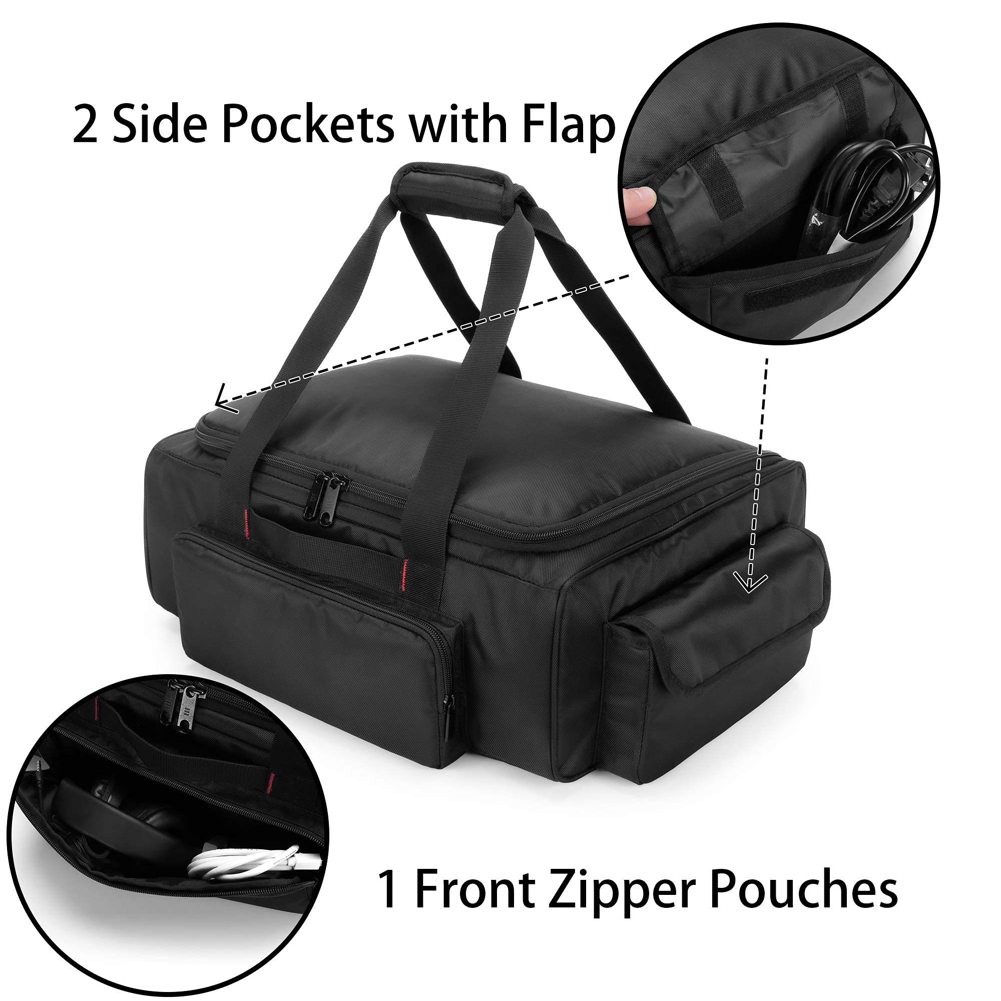 samdew Underseat Storage Bag - Truck Organizer, Medium, Nylon, Black, Model SD00401, with Detachable Divider & Anti-slip Bottom