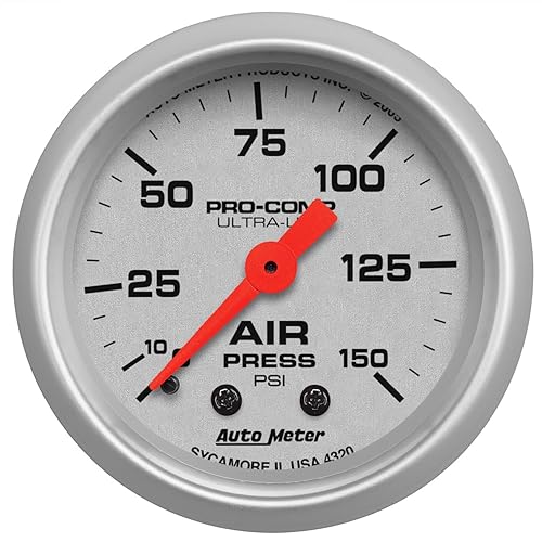Auto Meter 4320 Ultra-Lite Mechanical Air Pressure Gauge, 2 1/16