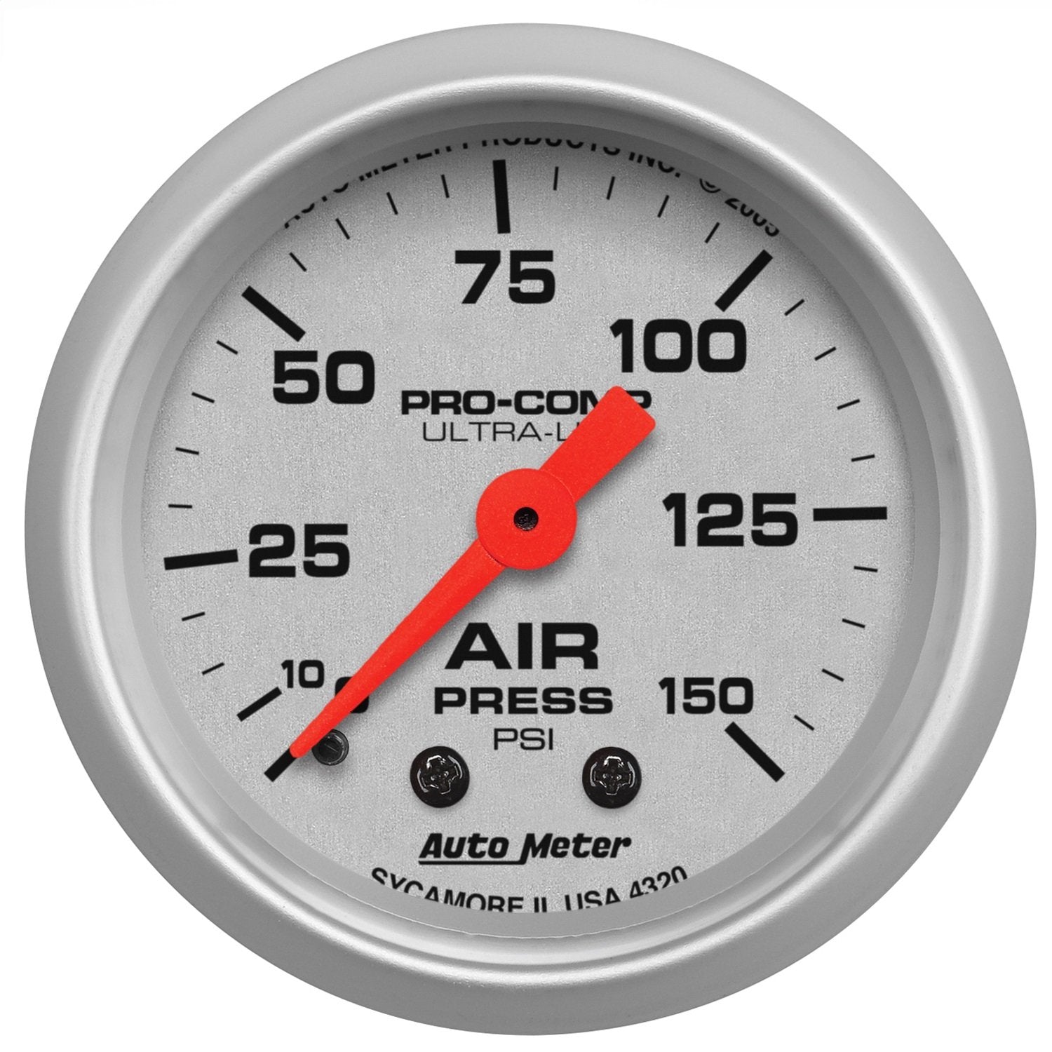 Auto Meter 4320 Ultra-Lite Mechanical Air Pressure Gauge, 2 1/16