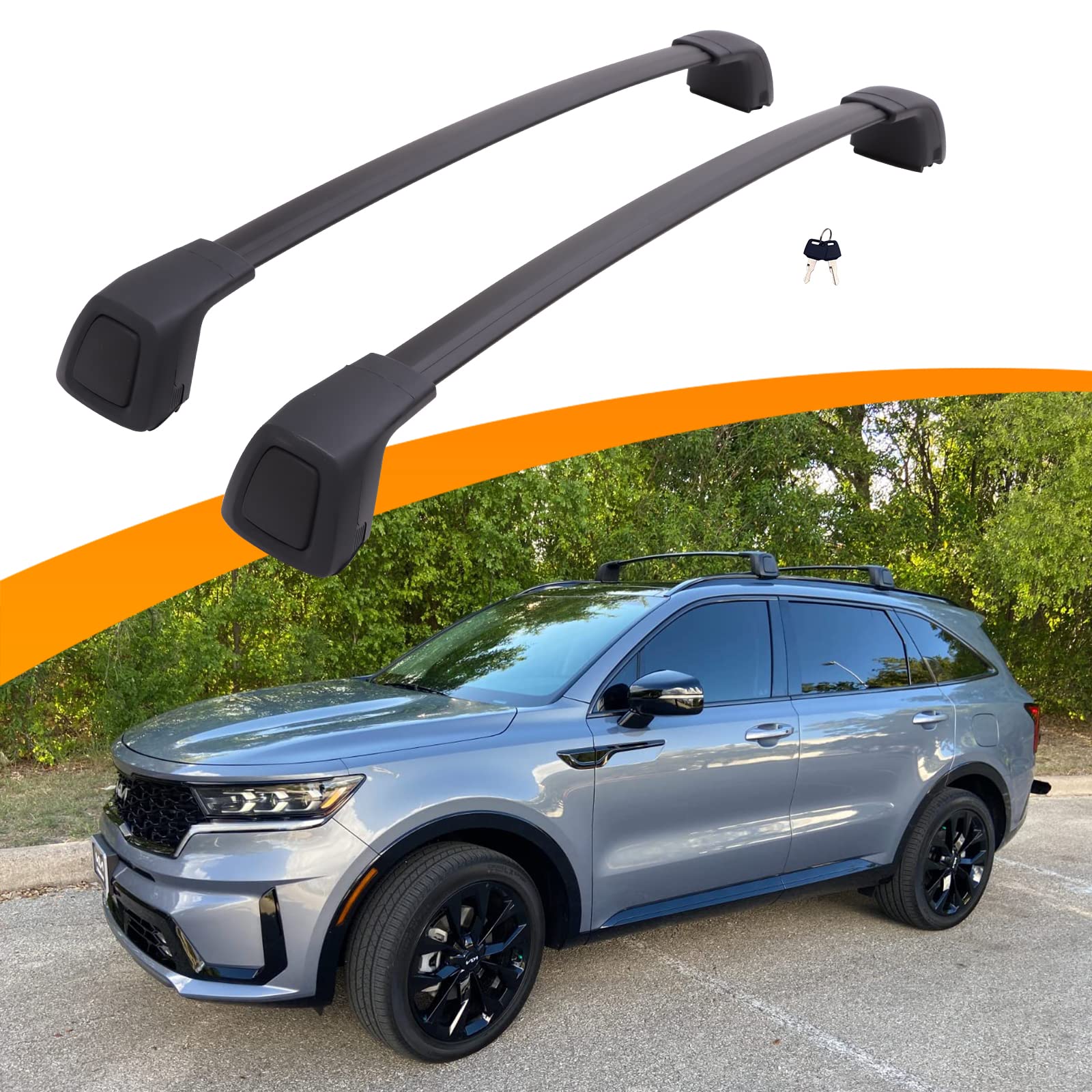 Snailfly Roof Racks Cross Bars Fit For 2021-2025 Kia Sorento & Sorento Hybird Rooftop Cargo Crossbars With Lock (Only For Non-X-