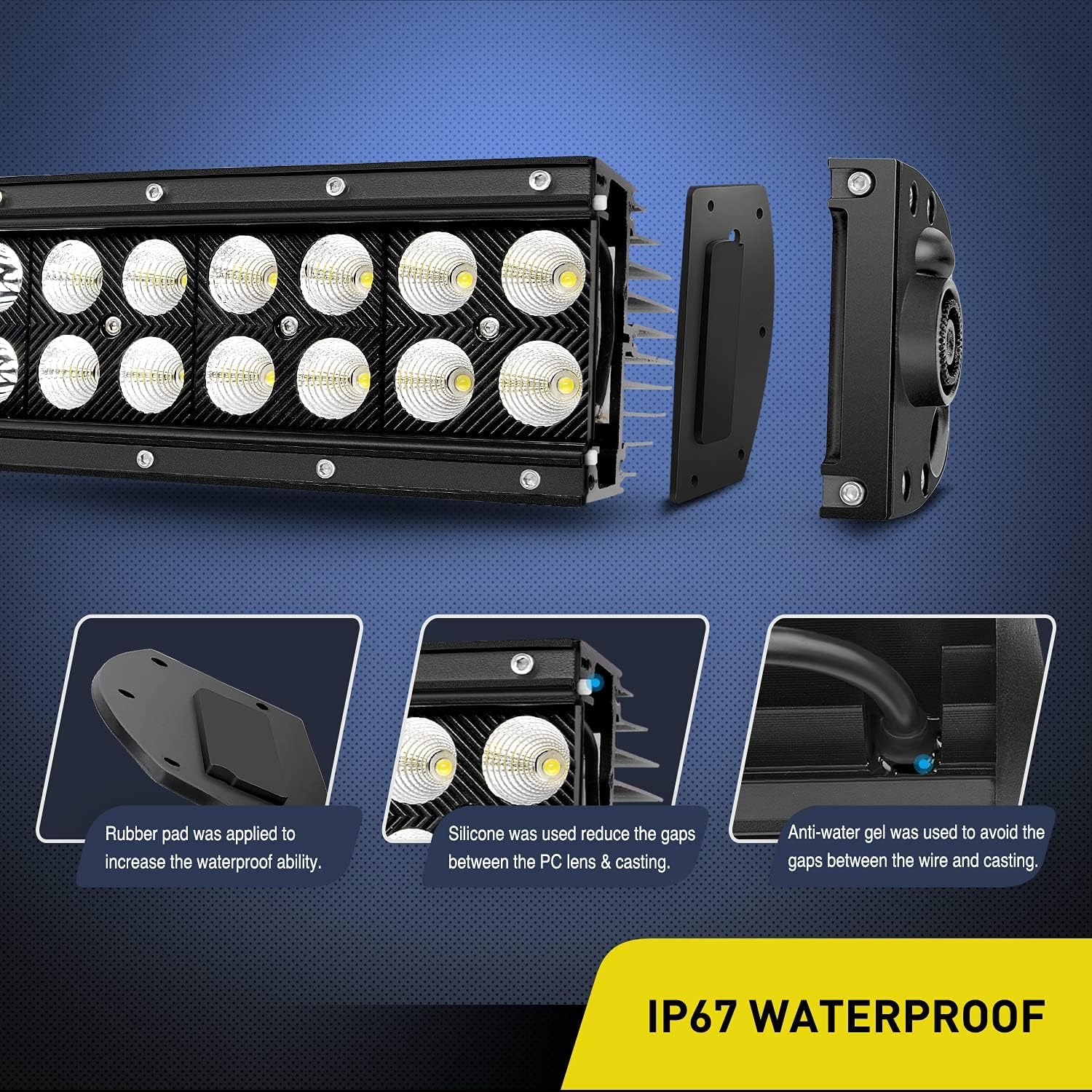 Nilight - Zh410 32Inch 180W Curved Led Light Bar Work Light Spot Flood Combo Offroad Driving Lights With 16Awg Wiring Harness Ki
