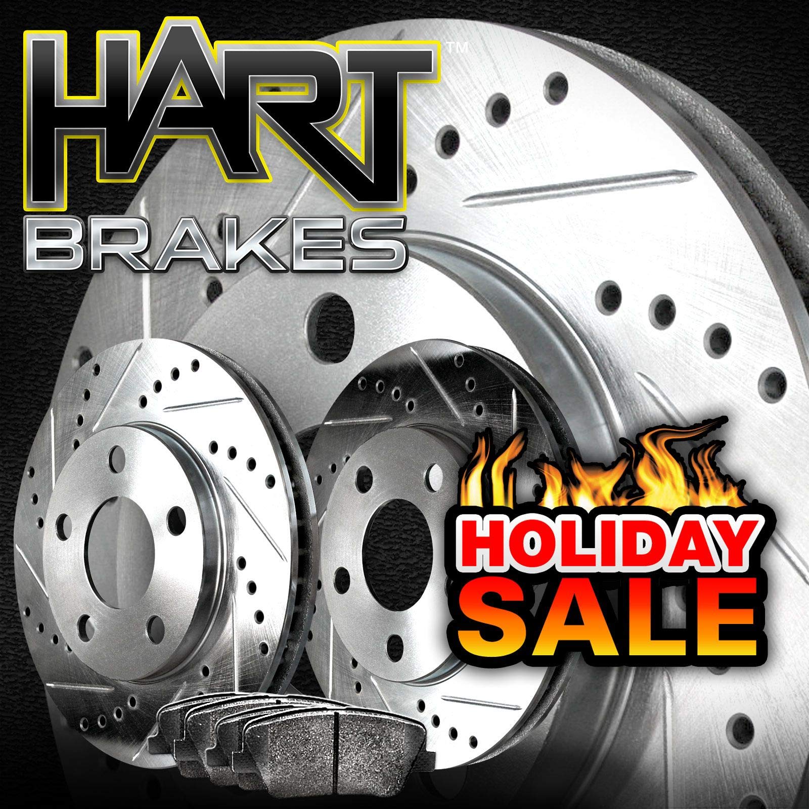 Hart Brakes Rear Brakes And Rotors Kit |Rear Brake Pads| Brake Rotors And Pads| Ceramic Brake Pads And Rotors |2010-2013 Kia For