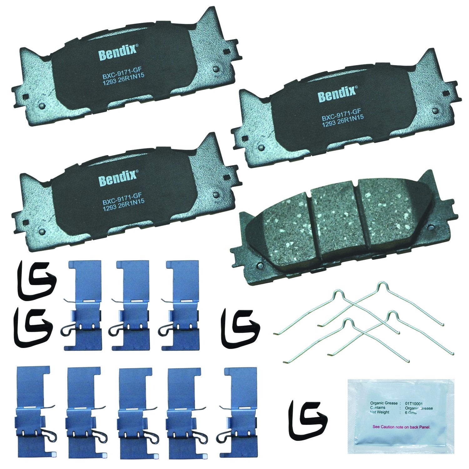 Bendix Priority1 Cfc1293 Ceramic Front Brake Pads For Lexus Es300H 2018-2013, Es350 2018-2007, Toyota Avalon 2018-2008, Camry 20