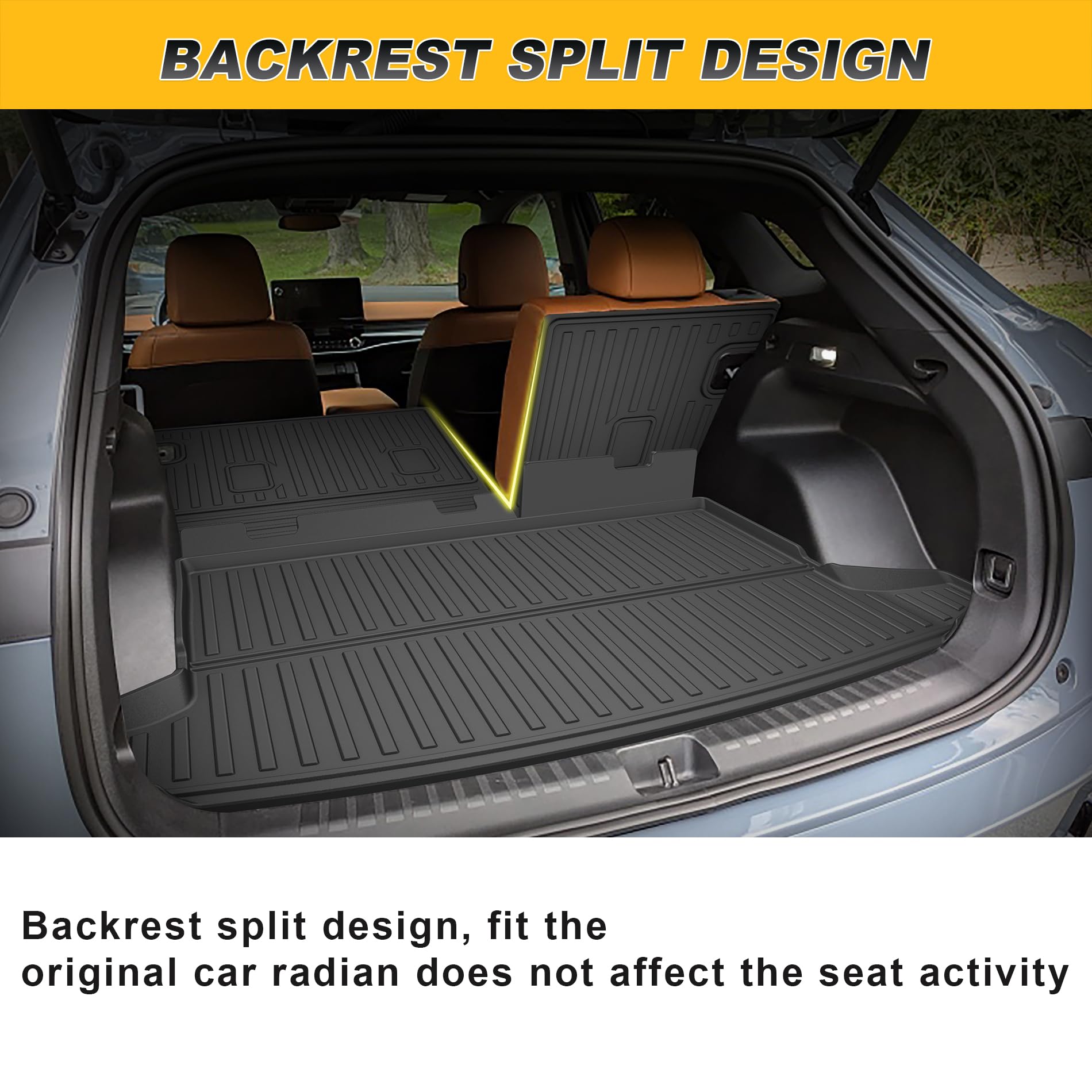 Cargo Liner & Backrest Mat Fit for Honda Prologue 2024 2025: Cargo Mat with Backrest Mat Behind 2nd Row Back Seat Protector - Al