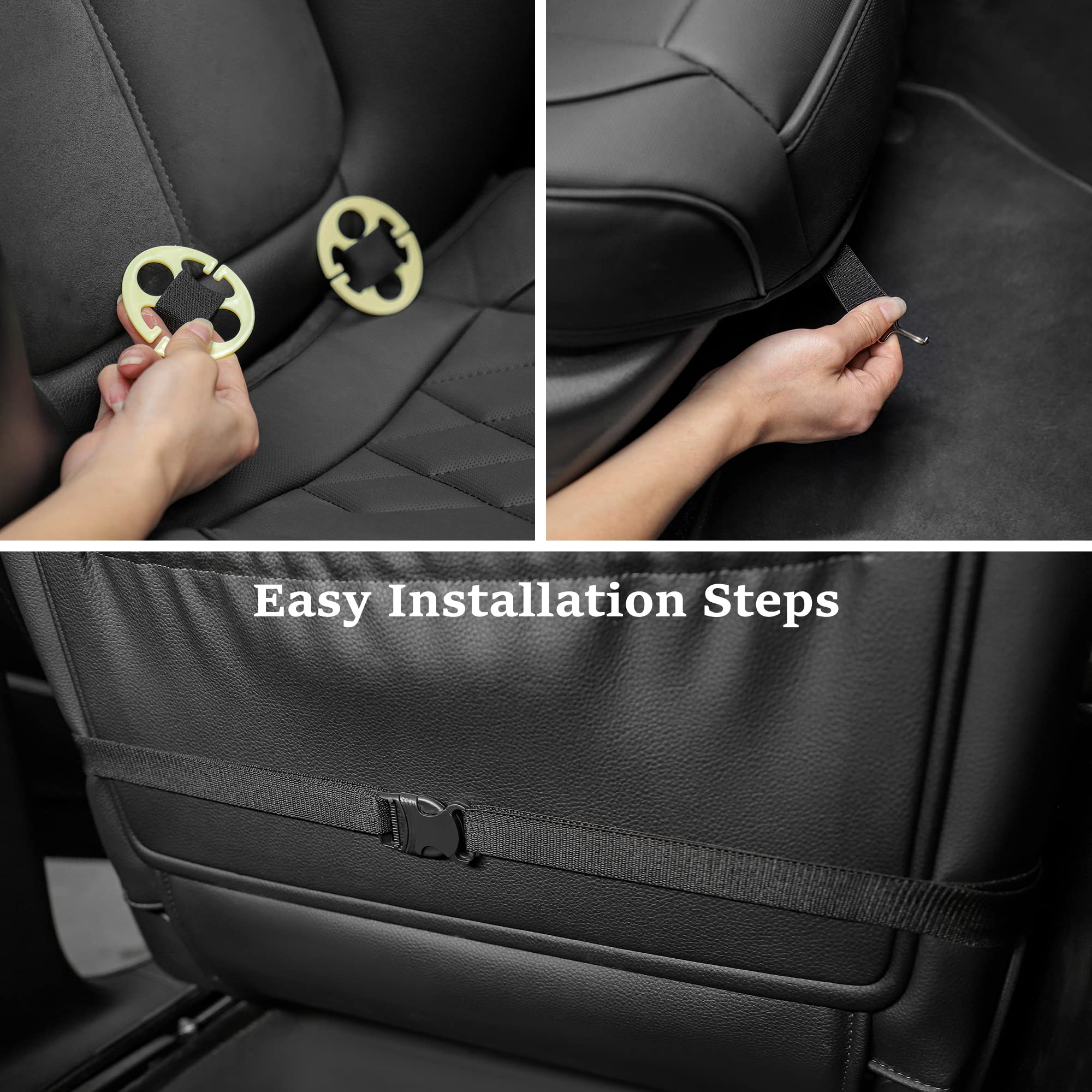 Jojobay 2Pack Leather Car Seat Cover,Bottom Seat Covers For Cars,Front Seat Protector,Fit For 95% Of Vehicles - Padded,Anti-Slip