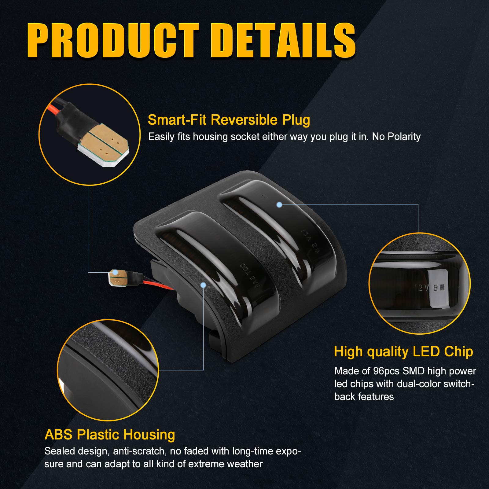 SUPAREE LED Sequential Side Mirror Marker Light - Turn Signal for 2008-2016 F250 F350 F450 F550 Super Duty