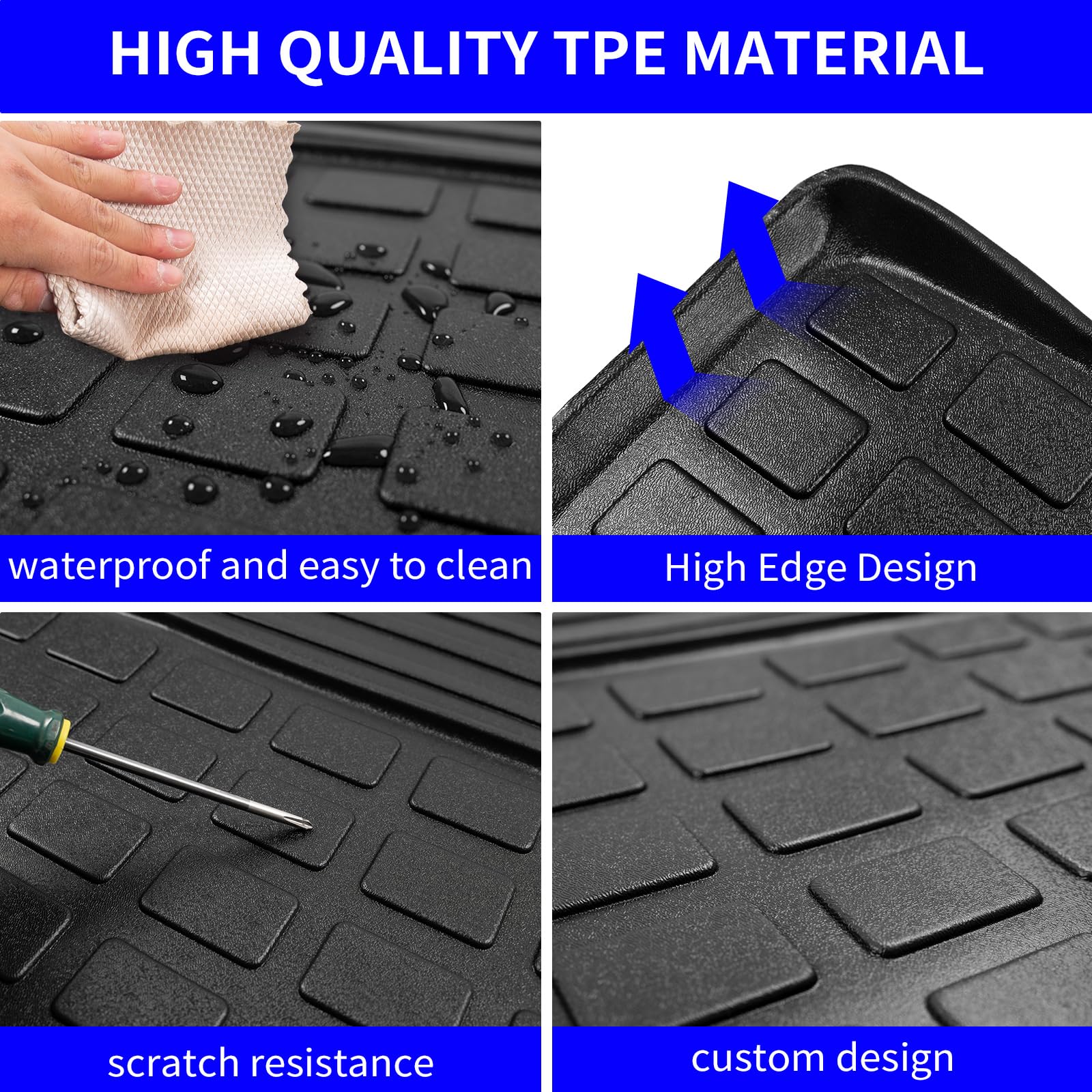 Rongtaod Floor Mats for 2021-2025 Kia Sorento, TPE Cargo Mat & Back Seat Cover, Trunk Mat with Floor Mats