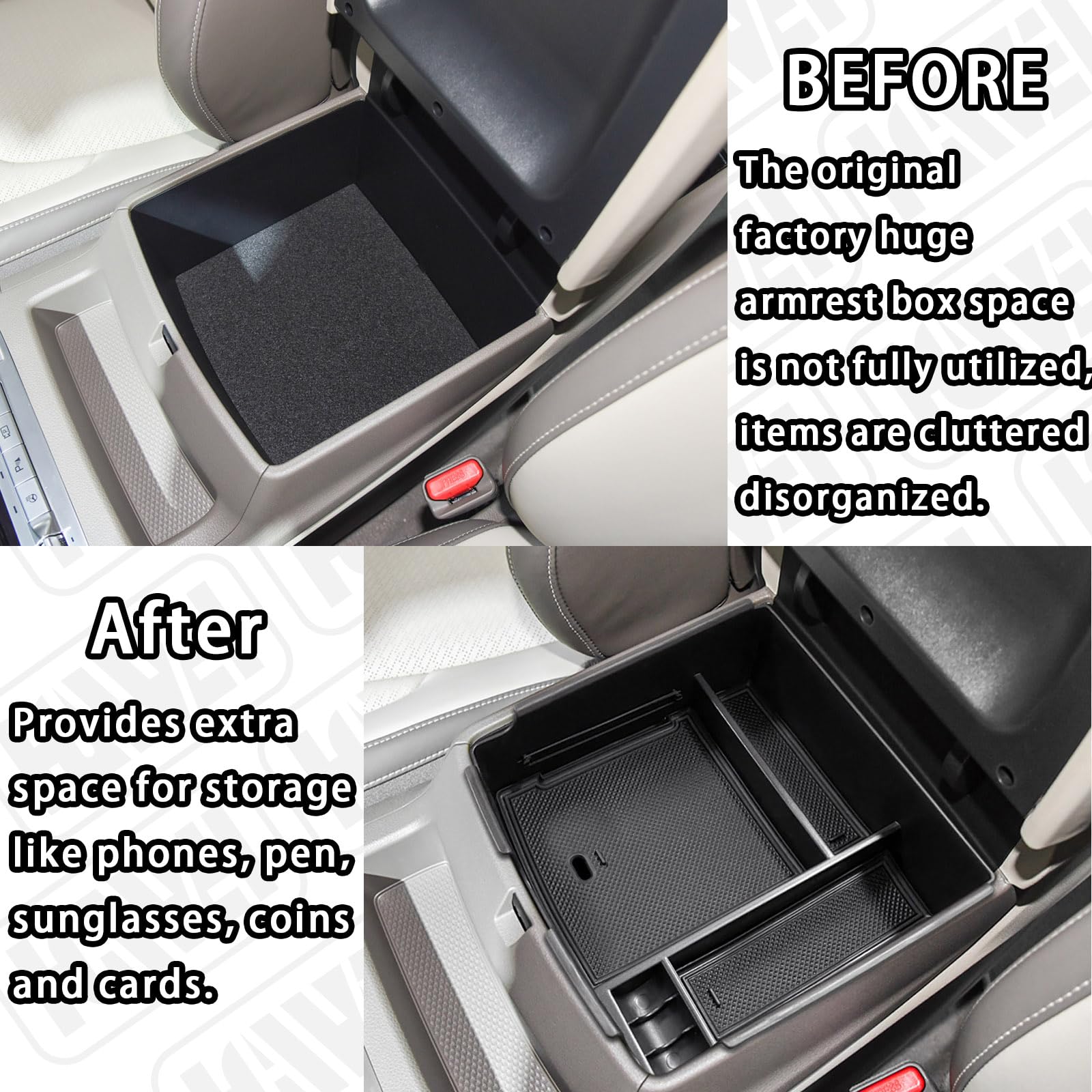 HGWEI Center Console Organizer Compatible with Kia Carnival KA4 MPV 2022 2023 2024 Accessories Armrest Storage Box, Secondary In