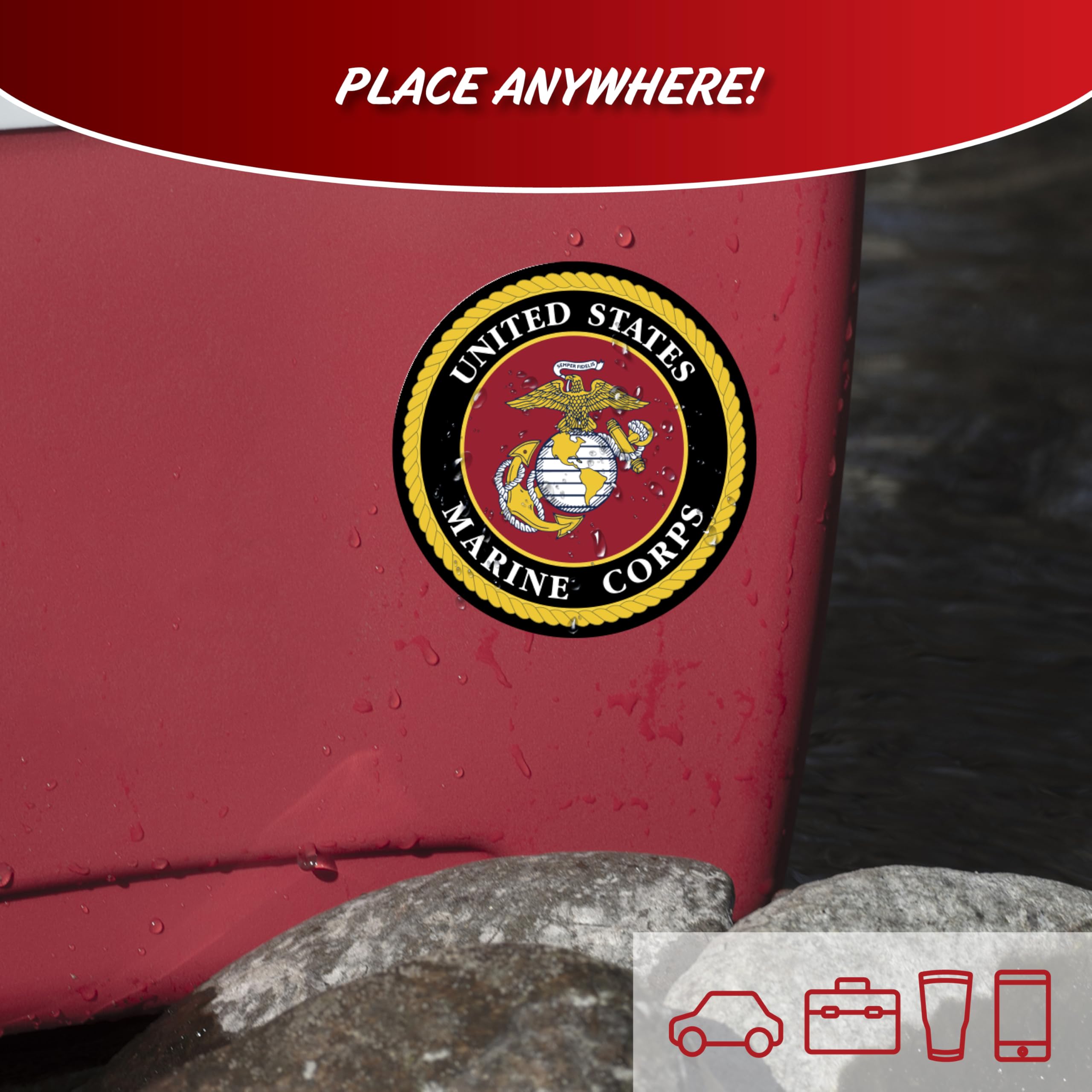 Marine Corps Car Decal - Large 5.5'' Usmc Vinyl Decal For Car Window - Large Military Car Decals United States Military Stickers