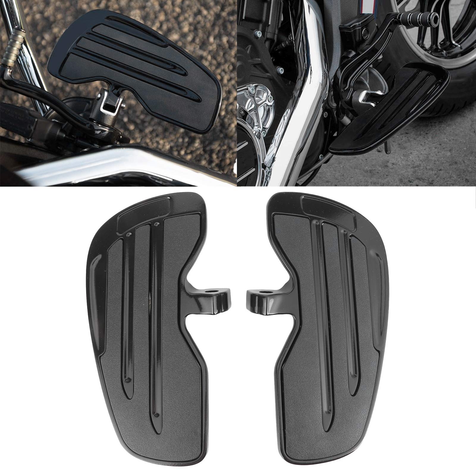 Motorcycle Footpeg, Aluminum Motorcycle Front Floorboards Motorcycle Foot Pegs For Indian 2015-2021/For Sixty 2016-2021/For Bobber 2018-2021 (Black)
