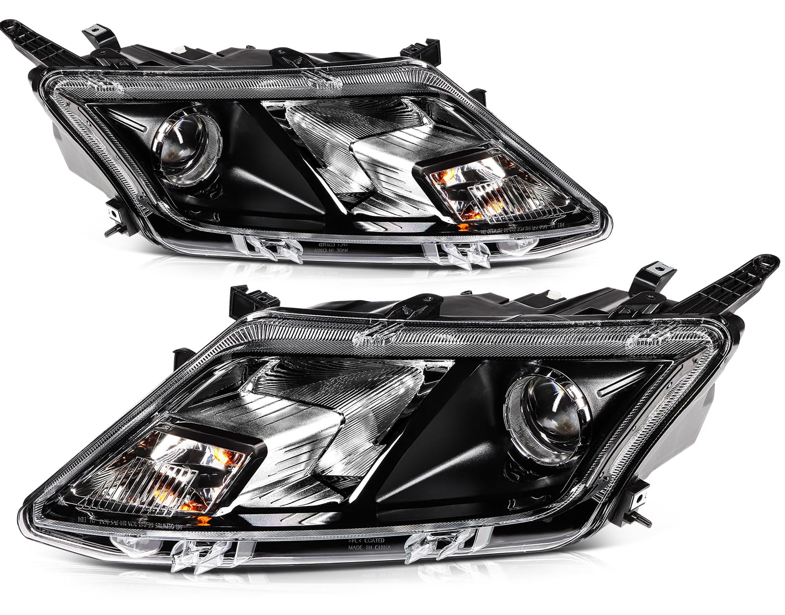 LBRST Headlight Assembly Fit 2010-2012 for Fusion Driver & Passenger Side Headlight Chrome Housing FO2503273