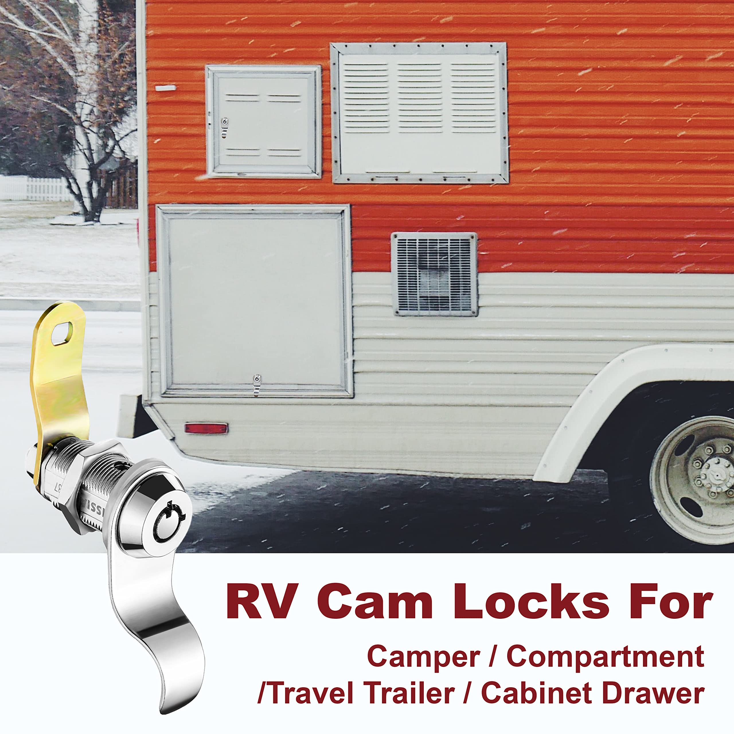 Naissian Rv Locks For Storage Door 1 1/8 Inch, Camper Storage Locks For Travel Trailer Compartment Cabinet Drawer With Keys 1 1/