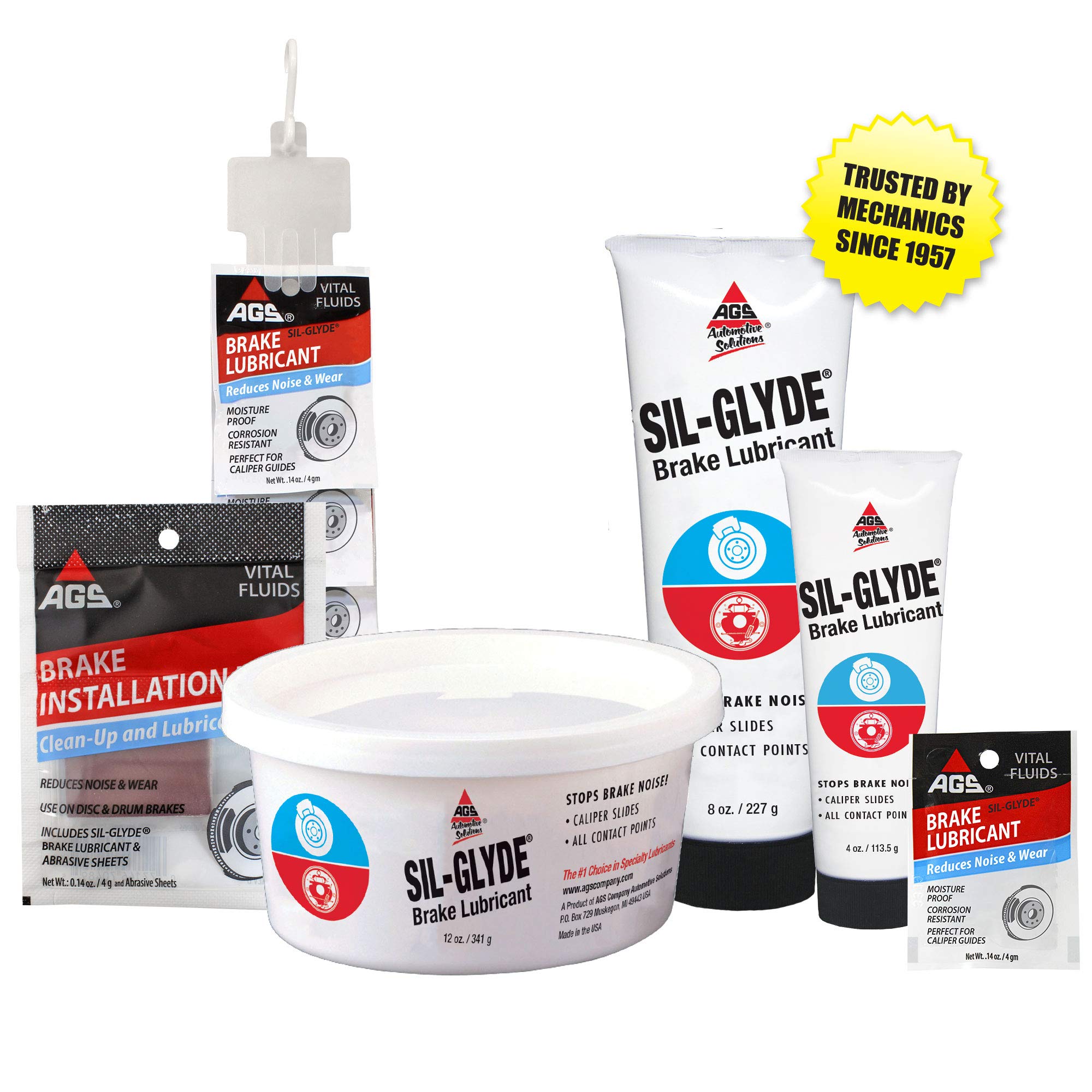 AGS Automotive Solutions SIL-Glyde Multi-Purpose Lubricant, All-Weather, 8 oz Tube, Silicone & Plastic, Ideal for Auto, Home, Farm, and Shop