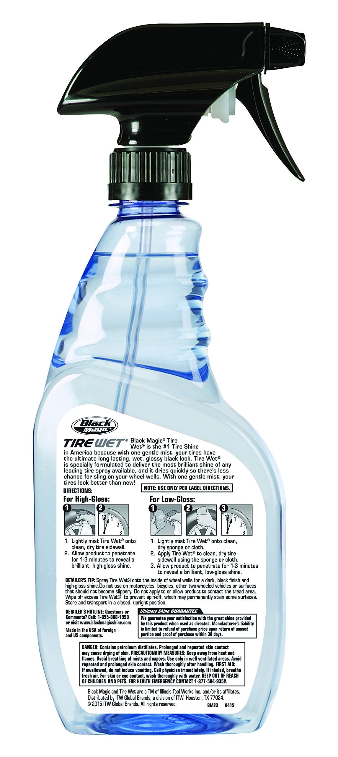 Black Magic Tire Wet, 23 oz. - Clear, Plastic, Model BM23, Pack of 1 - Premium Tire Shine for Enhanced Gloss and Protection