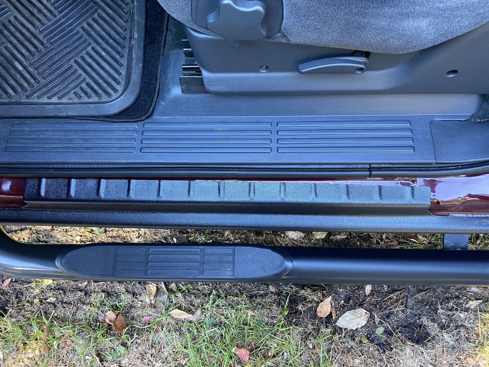ECOTRIC Rocker Panel Guard Trail Armor for 1999-2007 Chevy Silverado/GMC Sierra, Medium, Black, Plastic, Model VC-LYAP-254-DK
