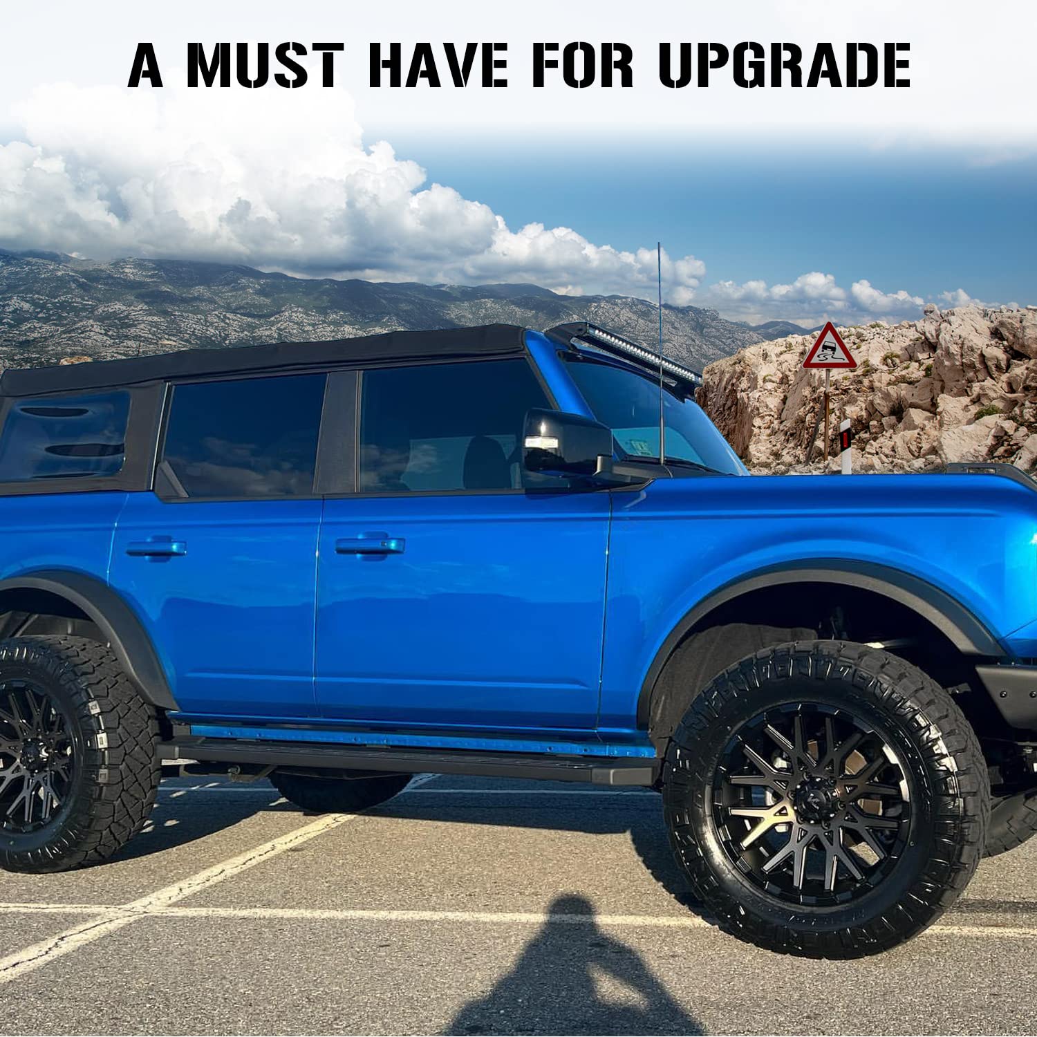 Snailfly Running Board for Ford Bronco 4-Door (2021-2025) - Black ABS Side Step Bars