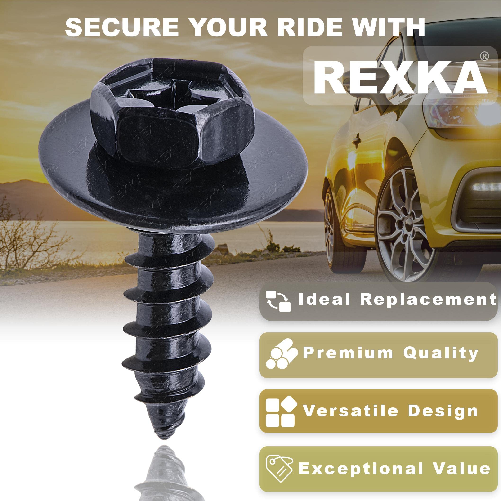 Rexka 25Pcs M6.2 X 22Mm Fender Liner Bumper Cover Screw Bolt Compatible With Toyota Lexus 90159-60477