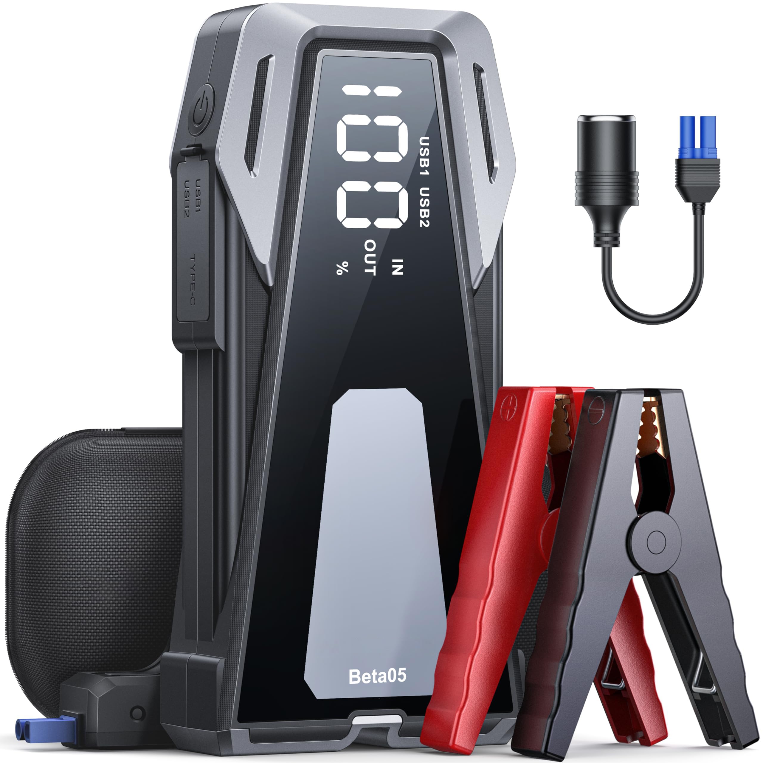 Car Battery Jump Starter 5000A 12V Safe Jump Box, Battery Jumper Starter Portable (All Gas/10.0L Diesel), Car Jump Starter Batte